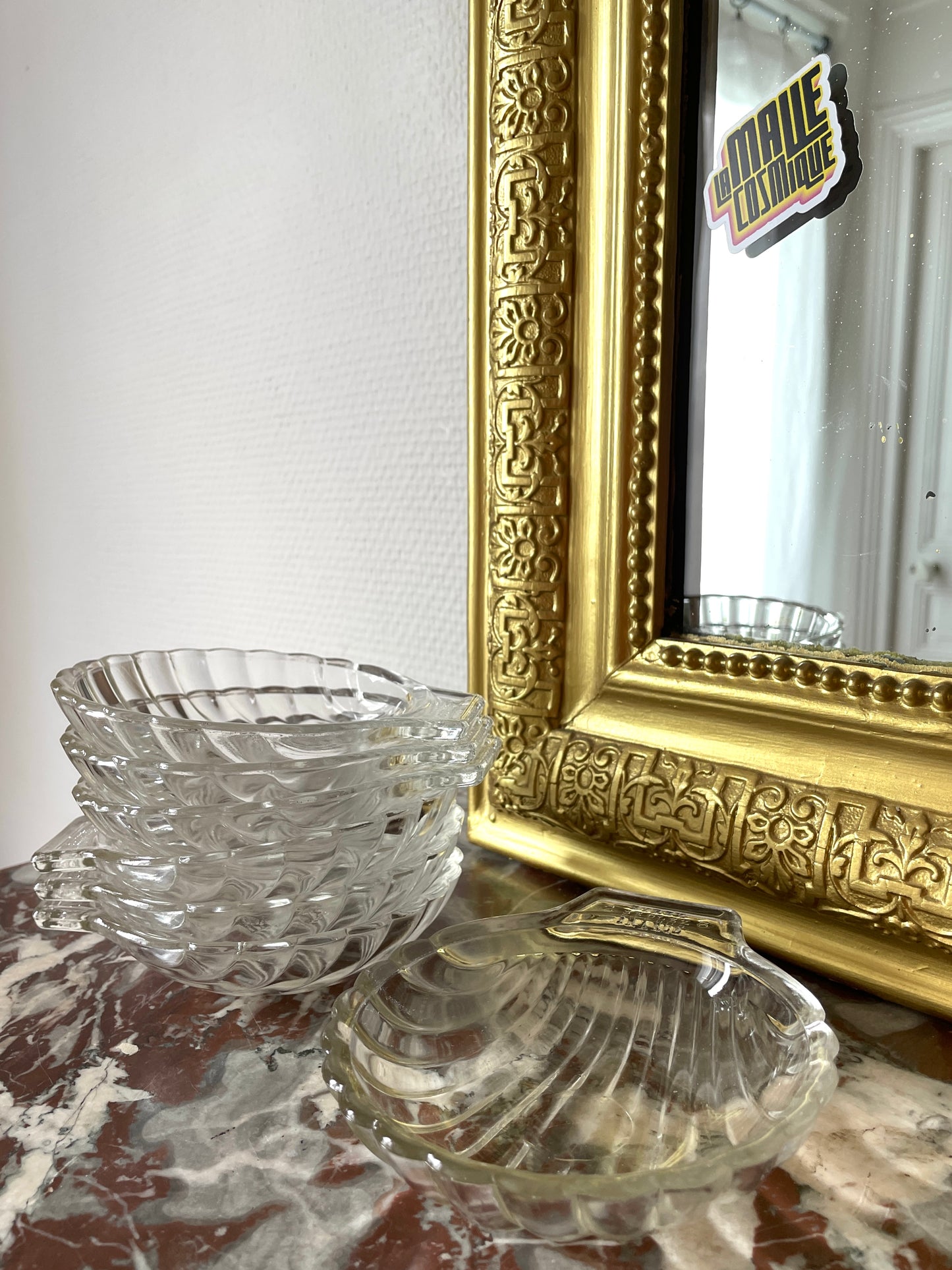 7 coupelles coquillage en verre