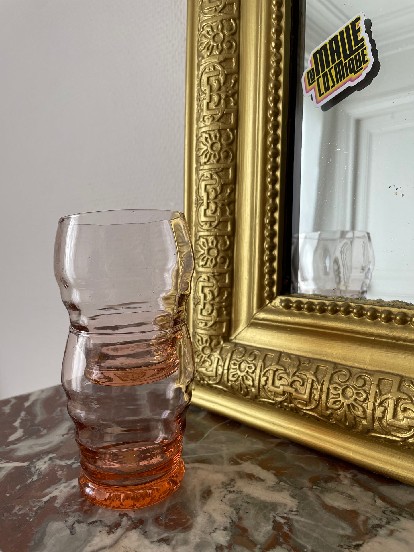 Paire de verres à eau rose