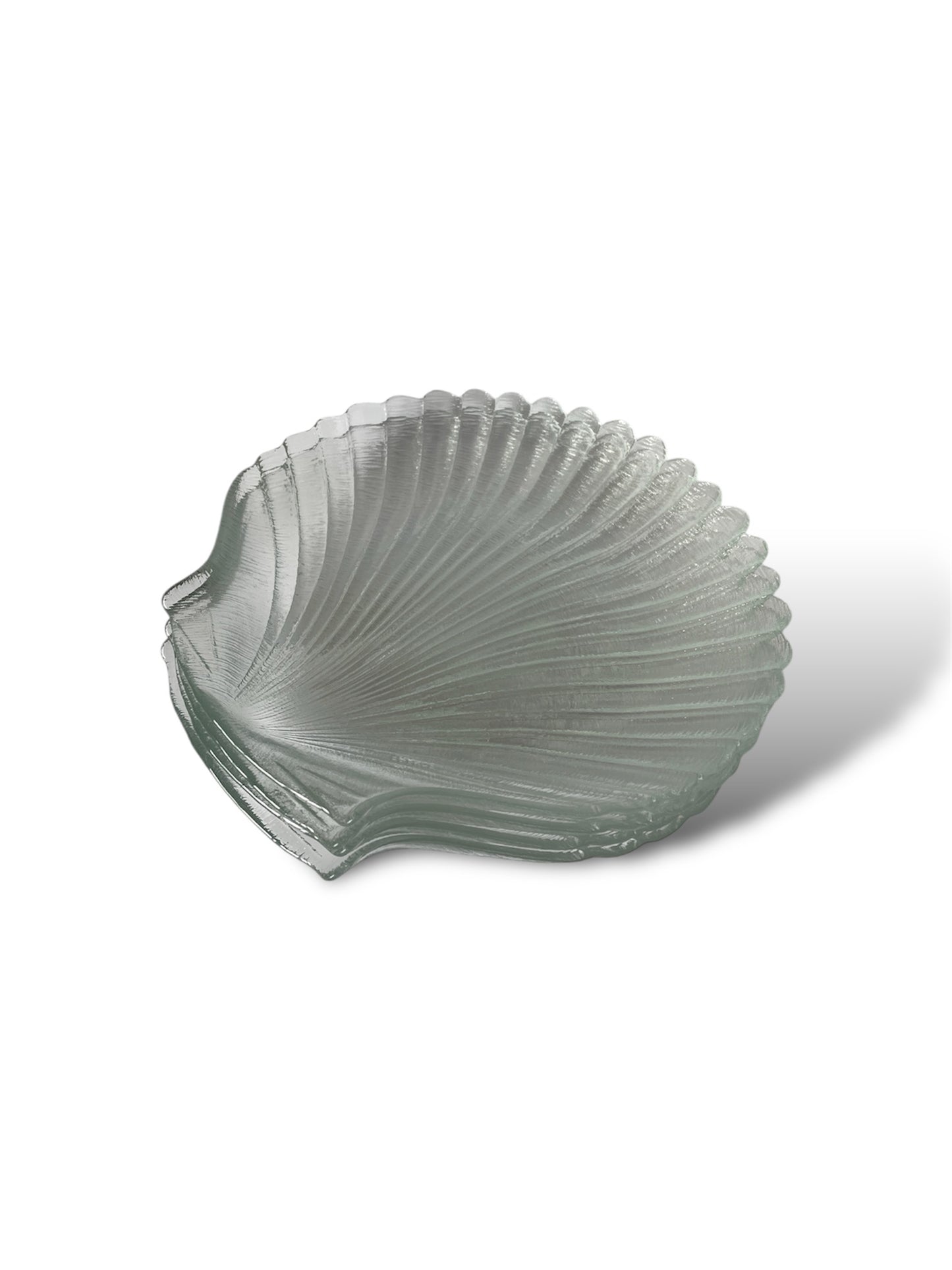 4 assiettes à dessert coquillage en verre