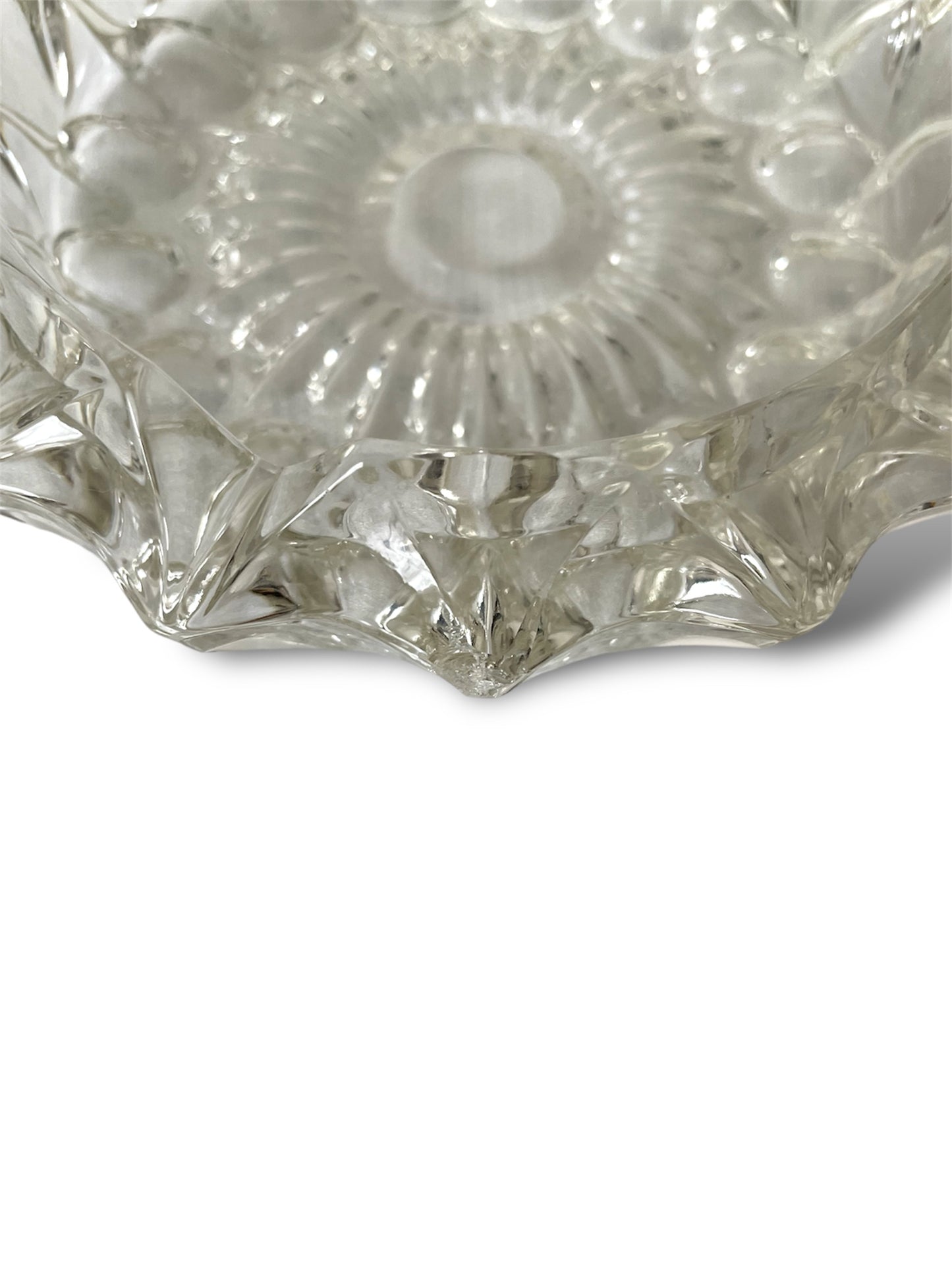 Cendrier rond en verre transparent