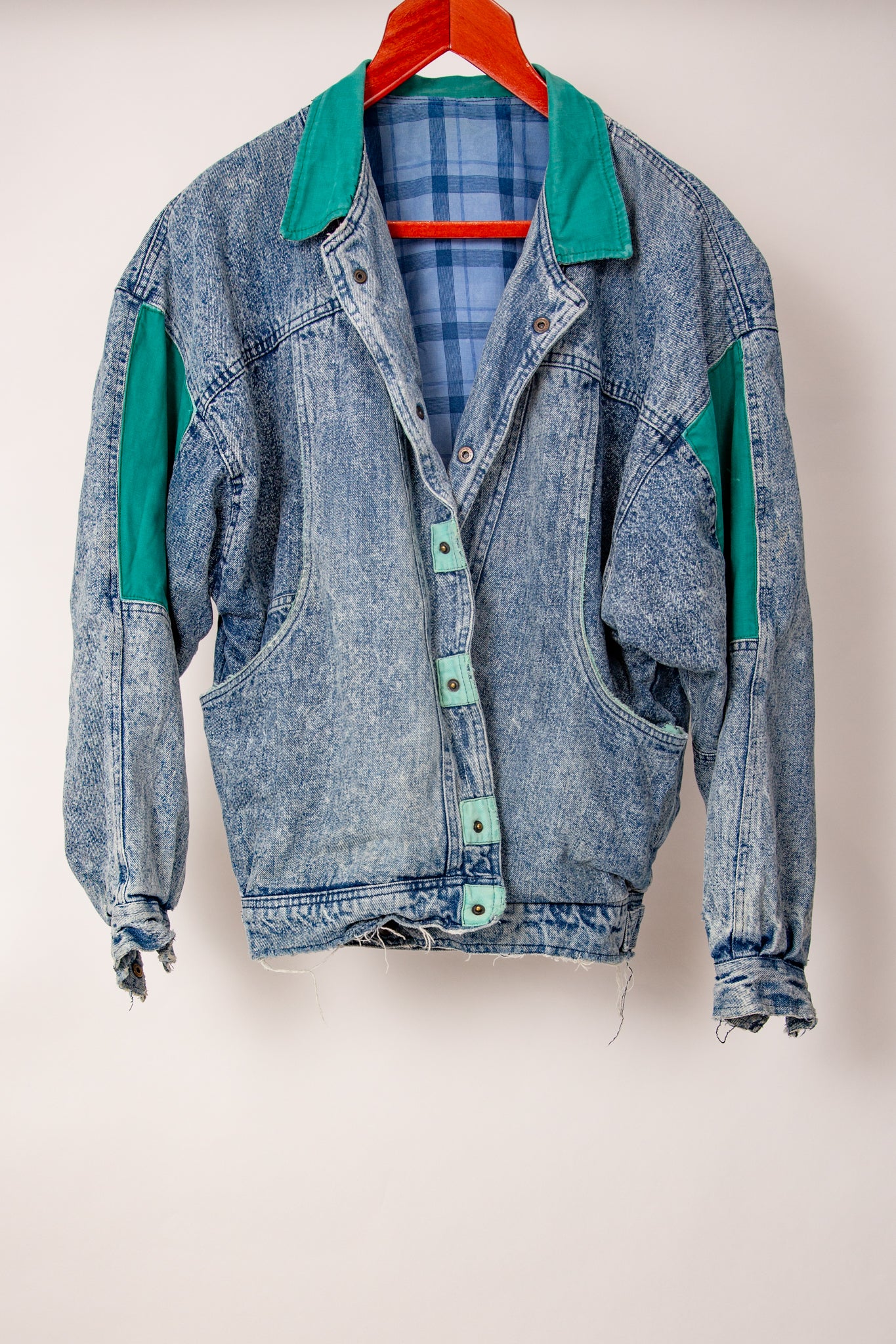 Blouson jean et turquoise 40