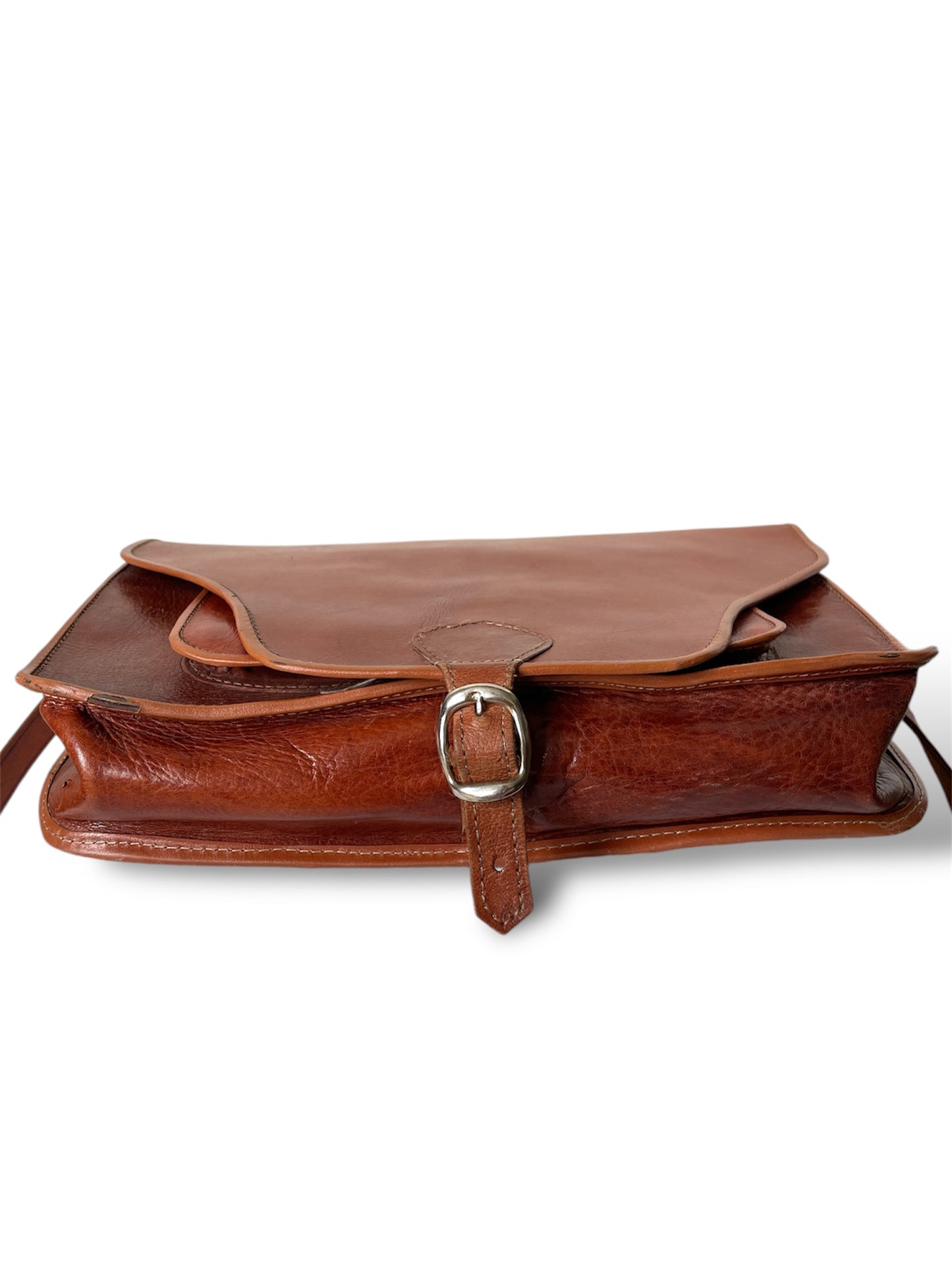 Sacoche bandoulière en cuir camel