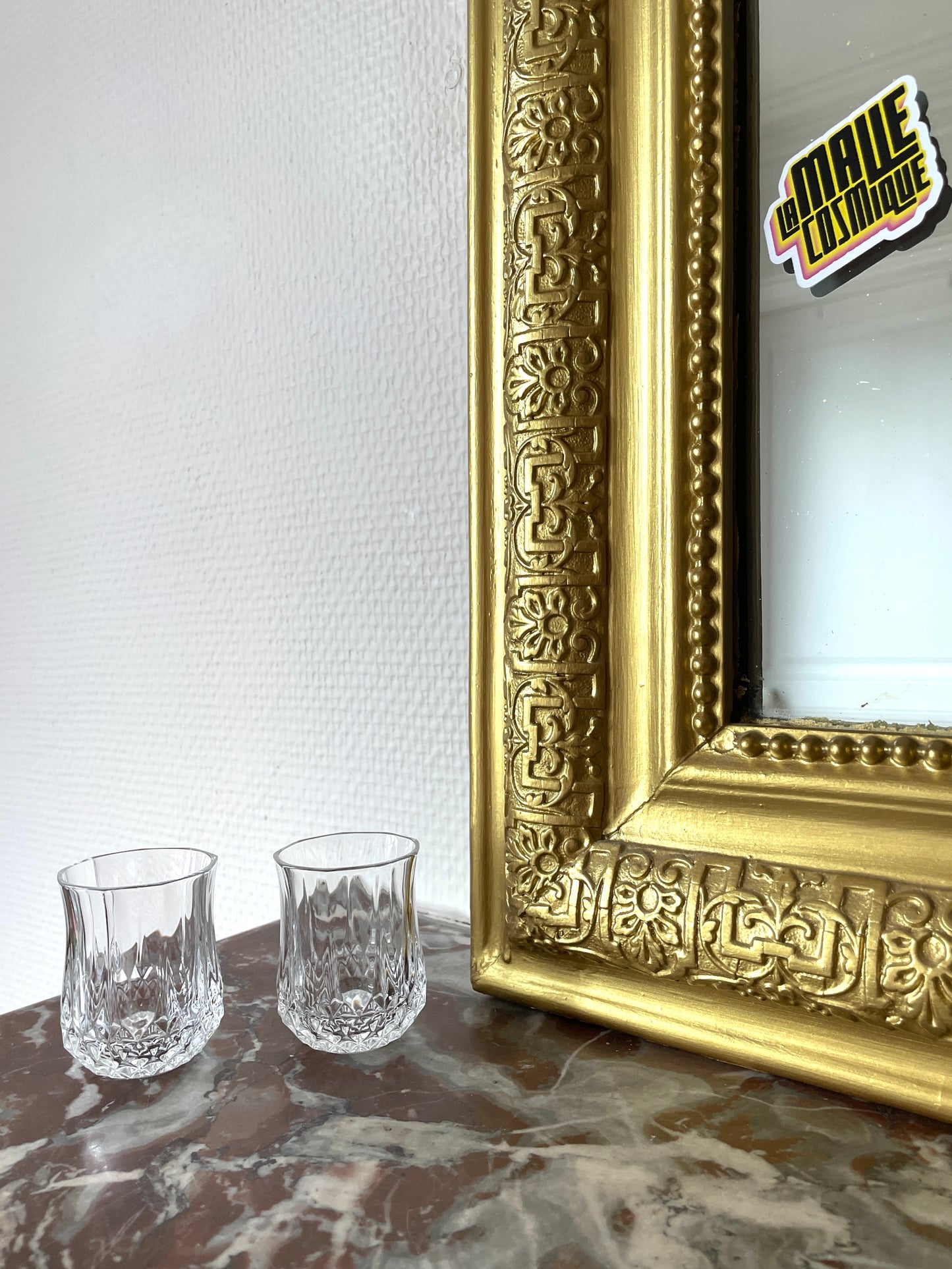 Duo de verres à liqueur en cristal taillé