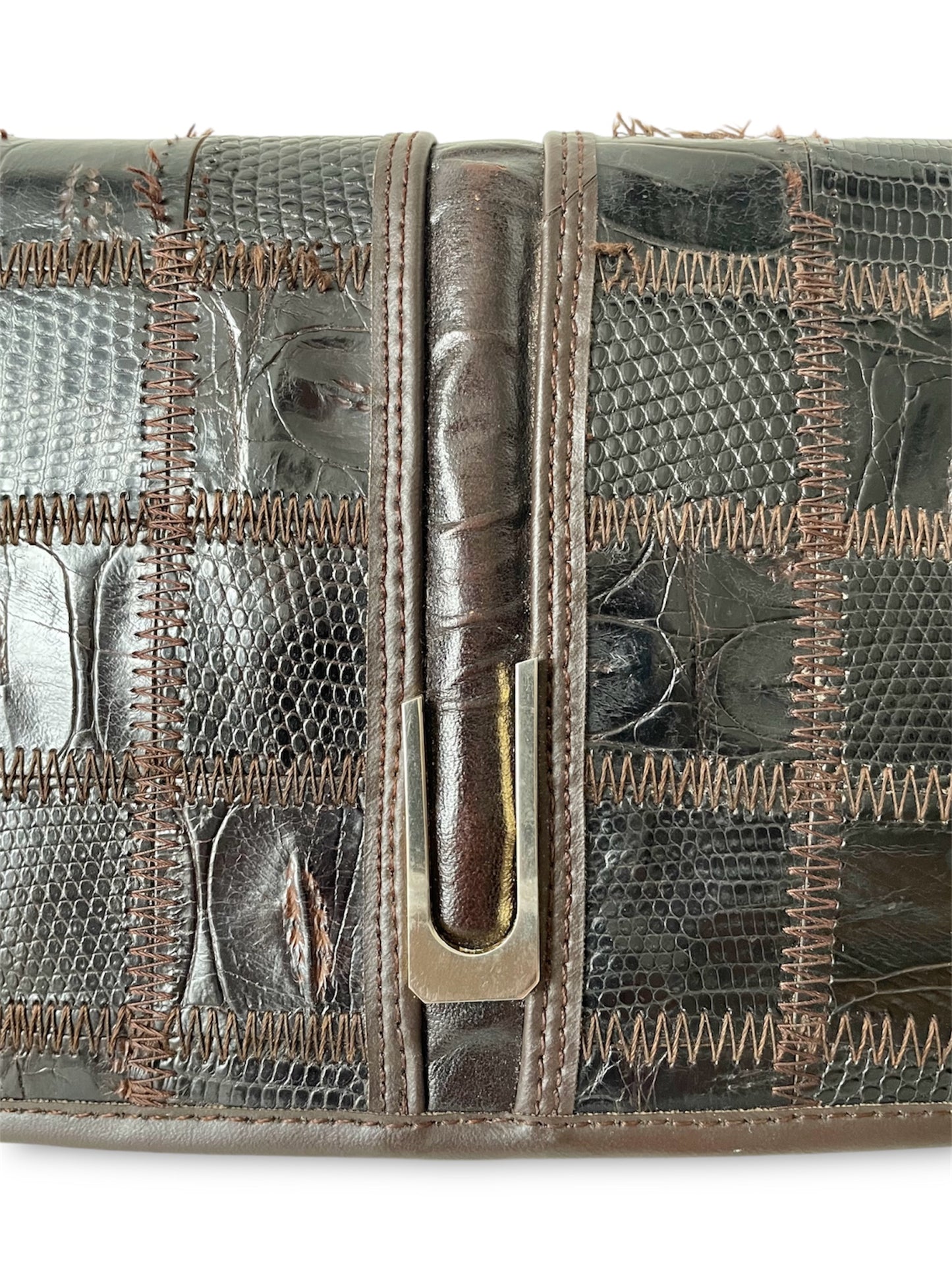 Sac bandoulière marron à chaîne dorée