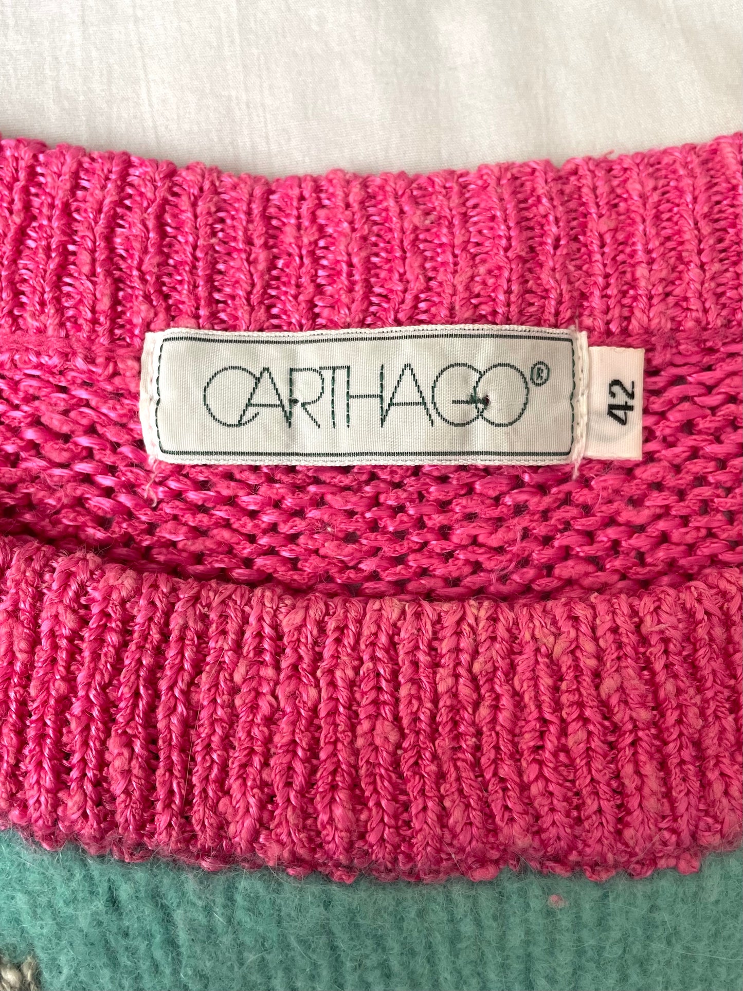 Tricot rose vif 42