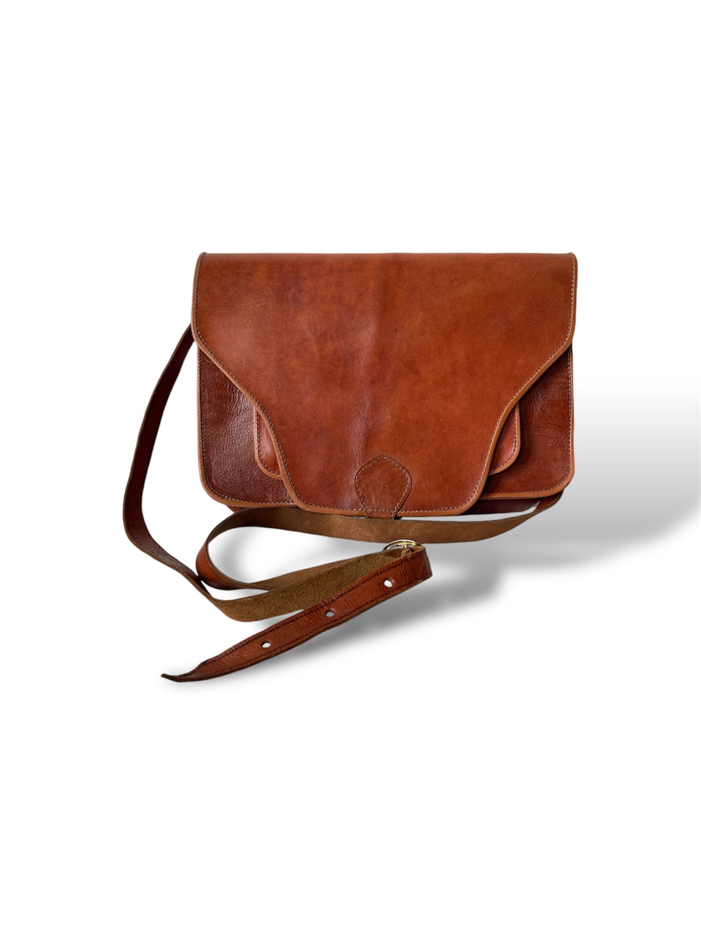 Sacoche bandoulière en cuir camel
