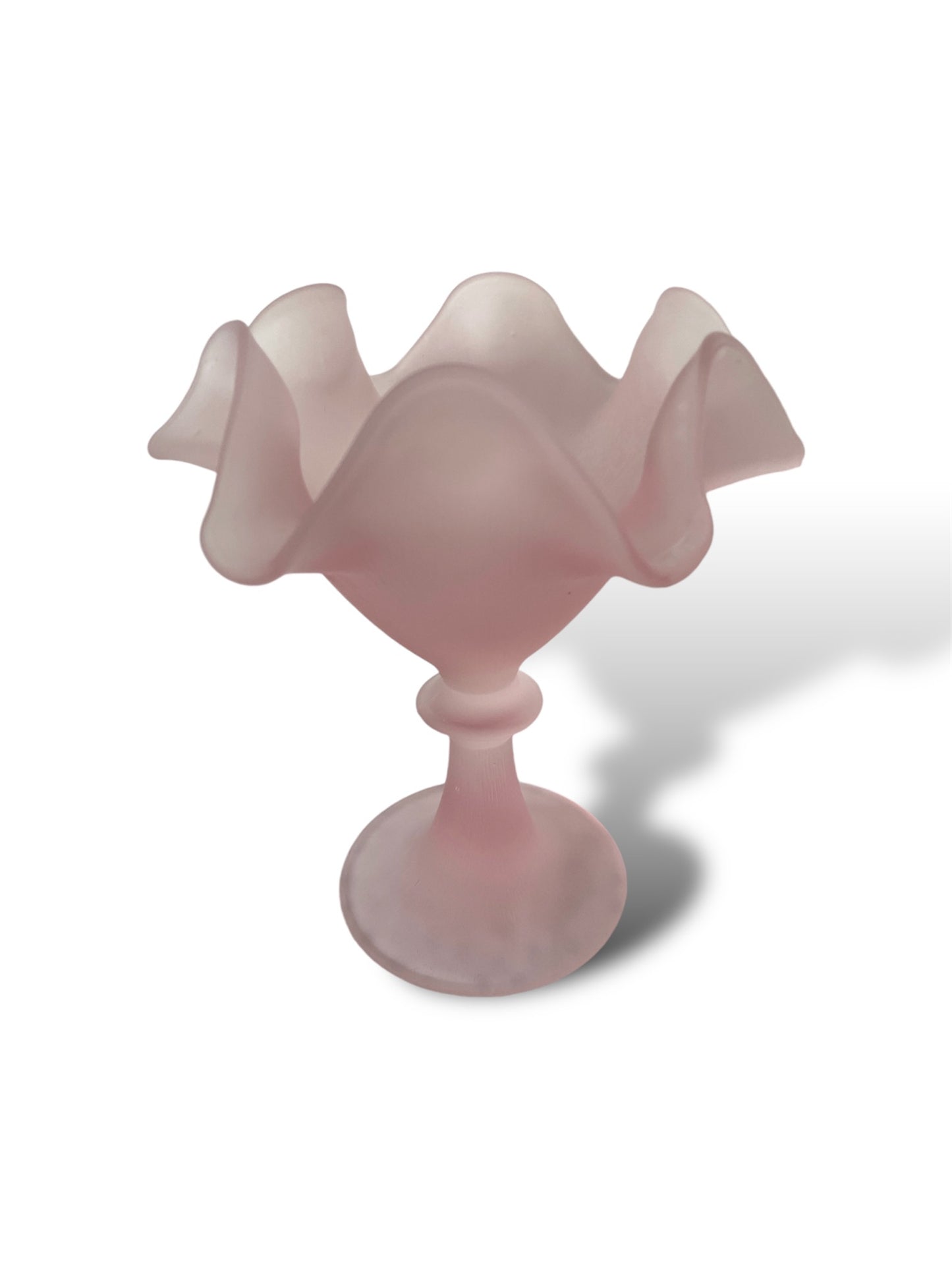 6 coupes à dessert en verre dépoli rose pâle