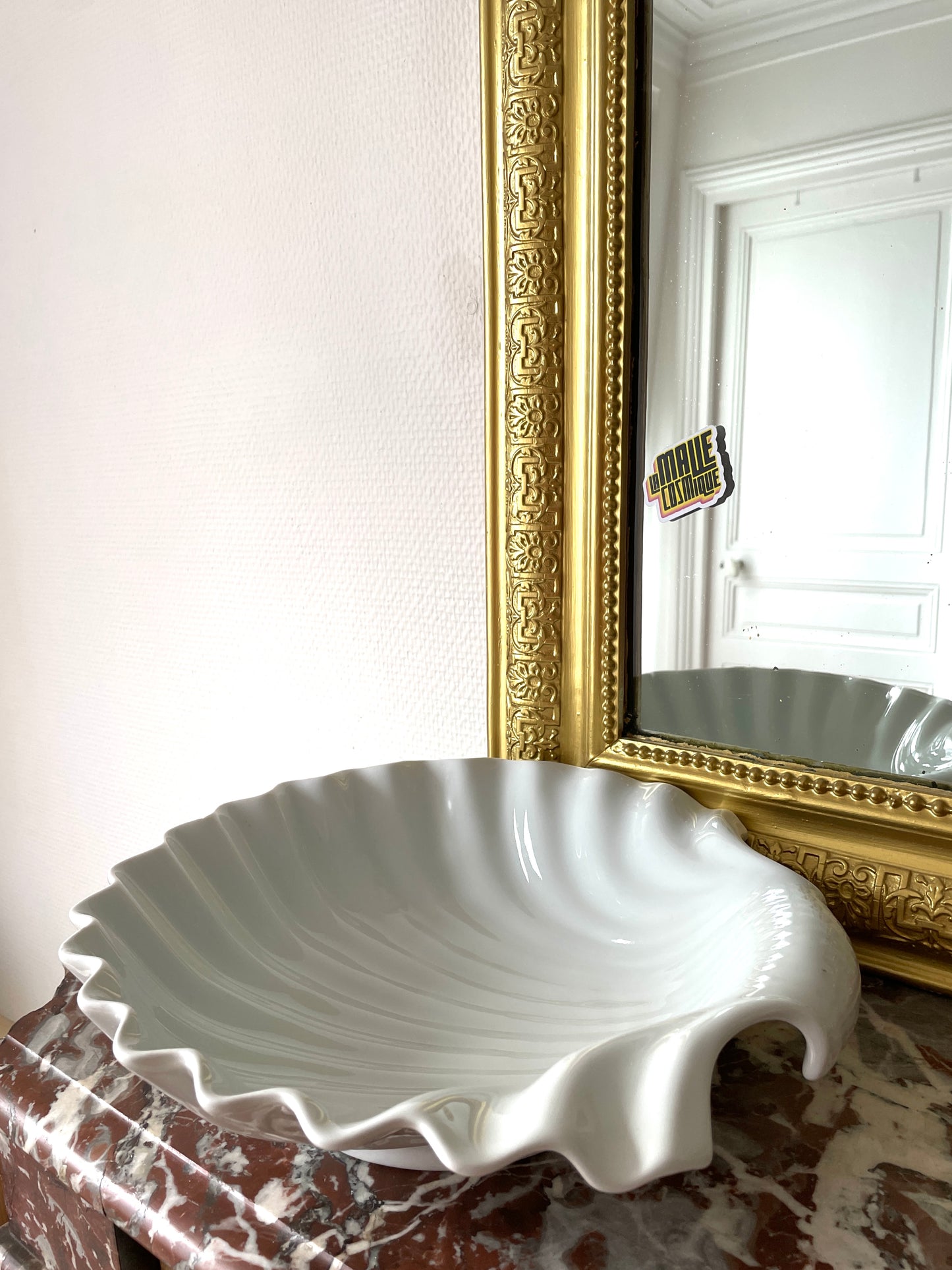 Saladier coquillage blanc