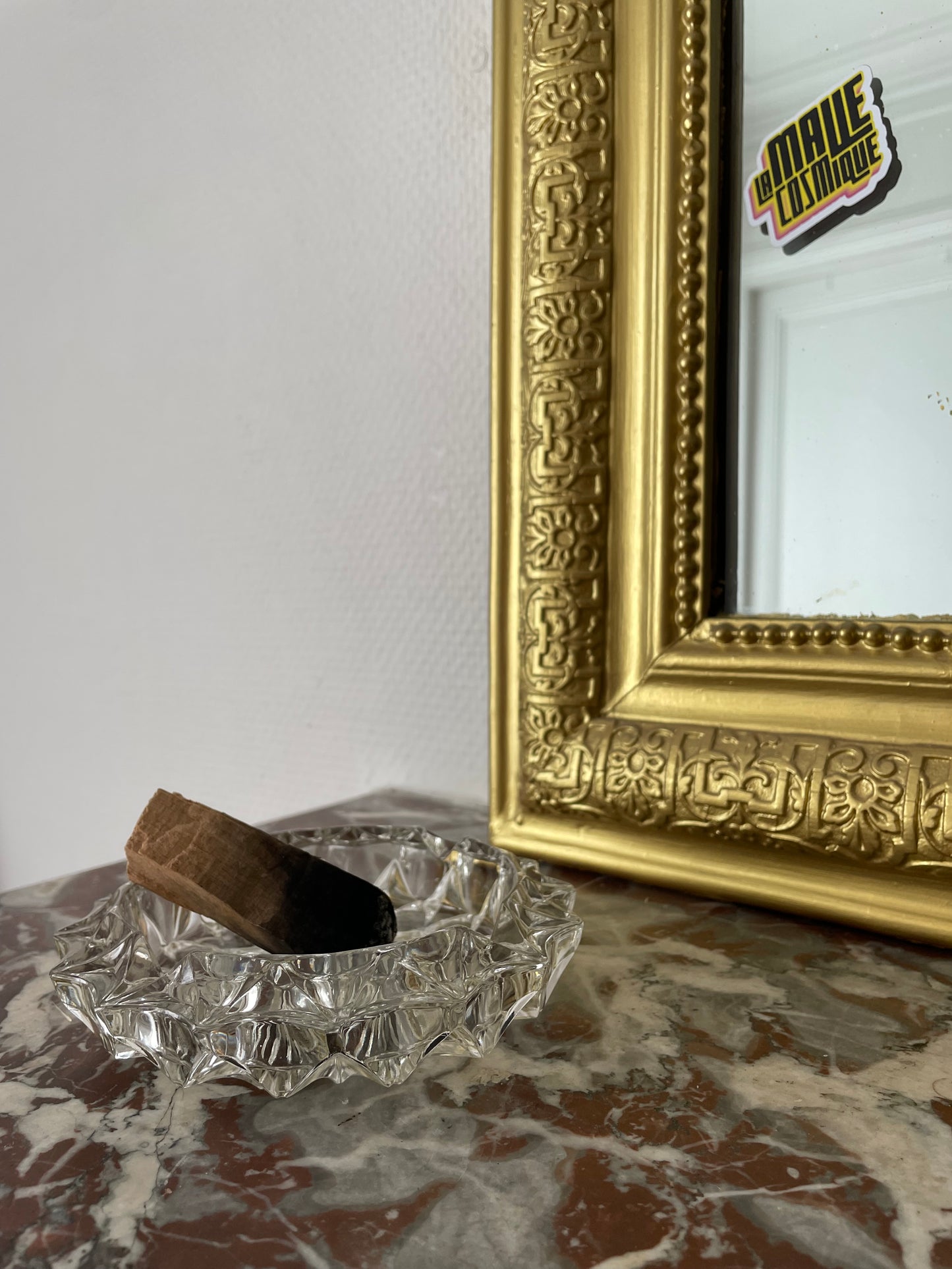 Cendrier rond en verre transparent