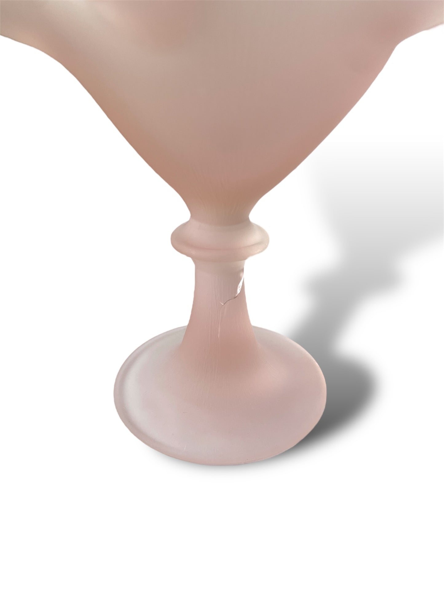 6 coupes à dessert en verre dépoli rose pâle