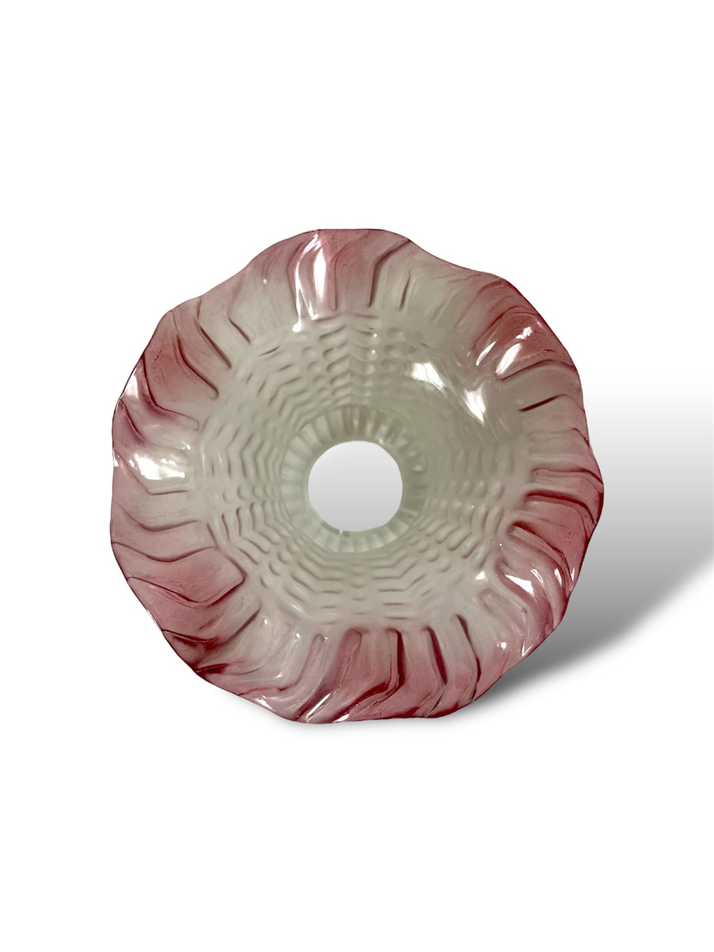 Abat-jour tulipe en verre à bord mauve