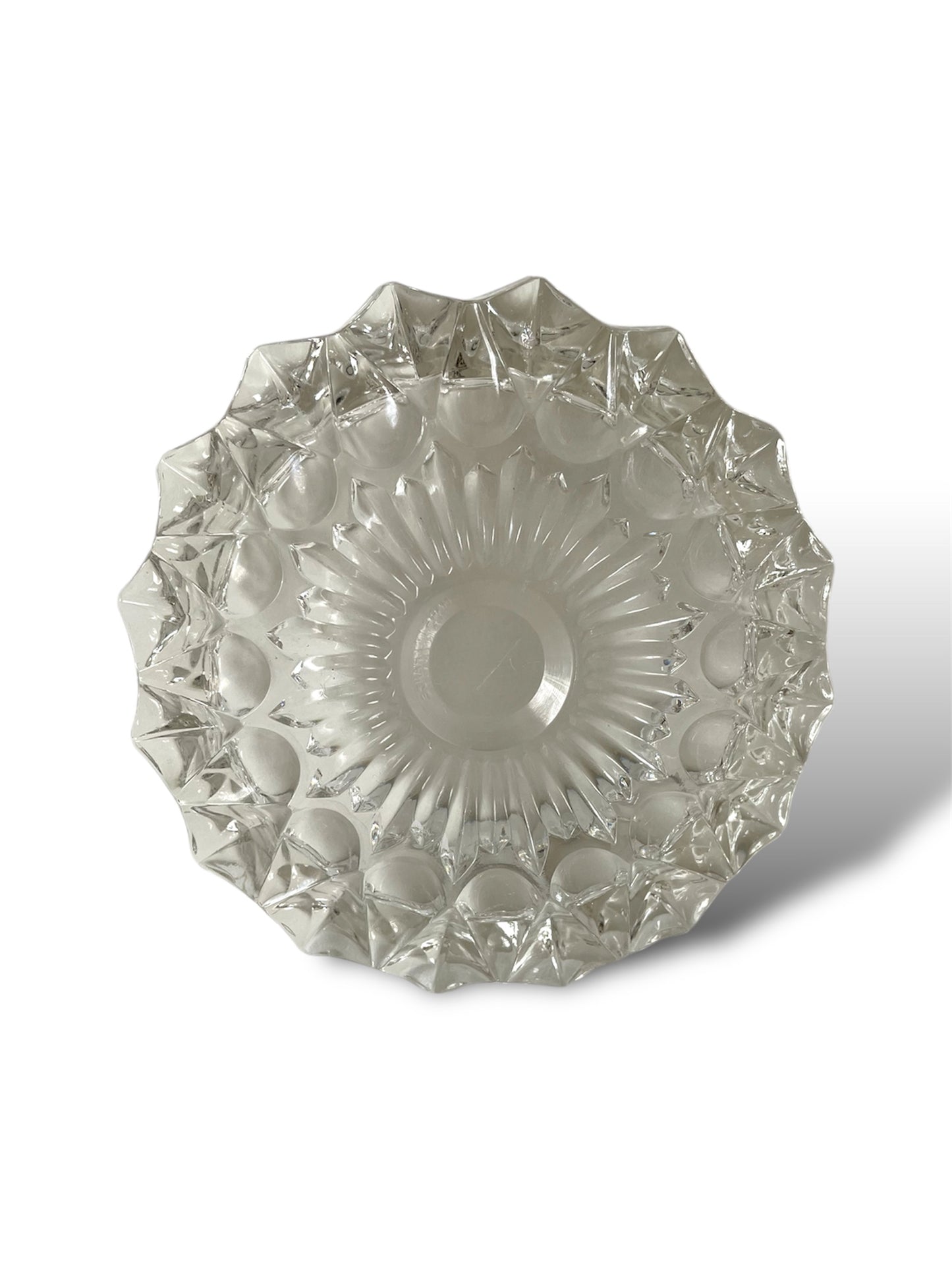 Cendrier rond en verre transparent
