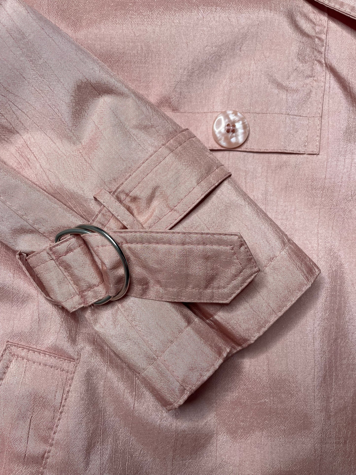 Trench-coat rose irisé 42