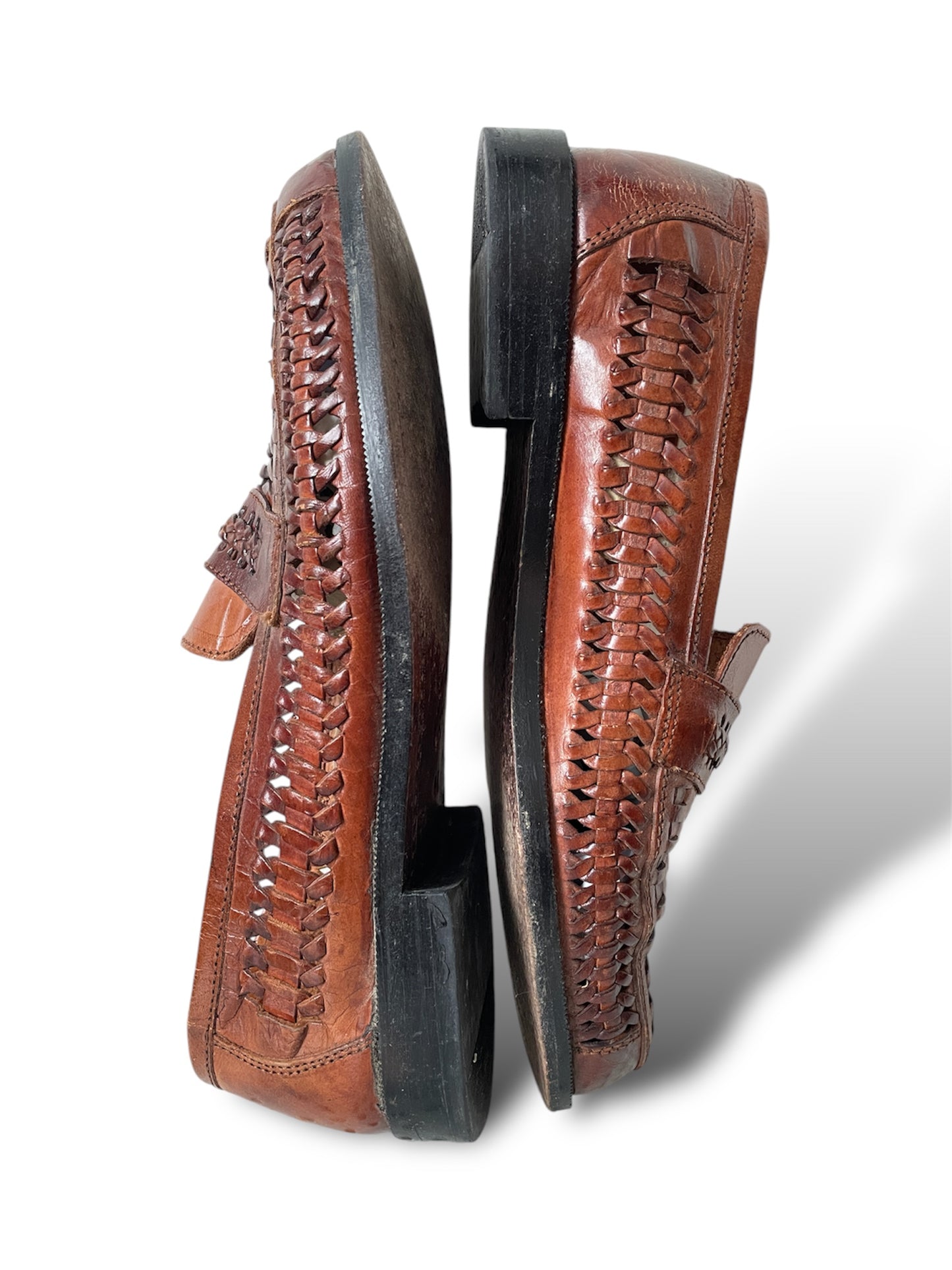 Mocassins en cuir tressé marron 42