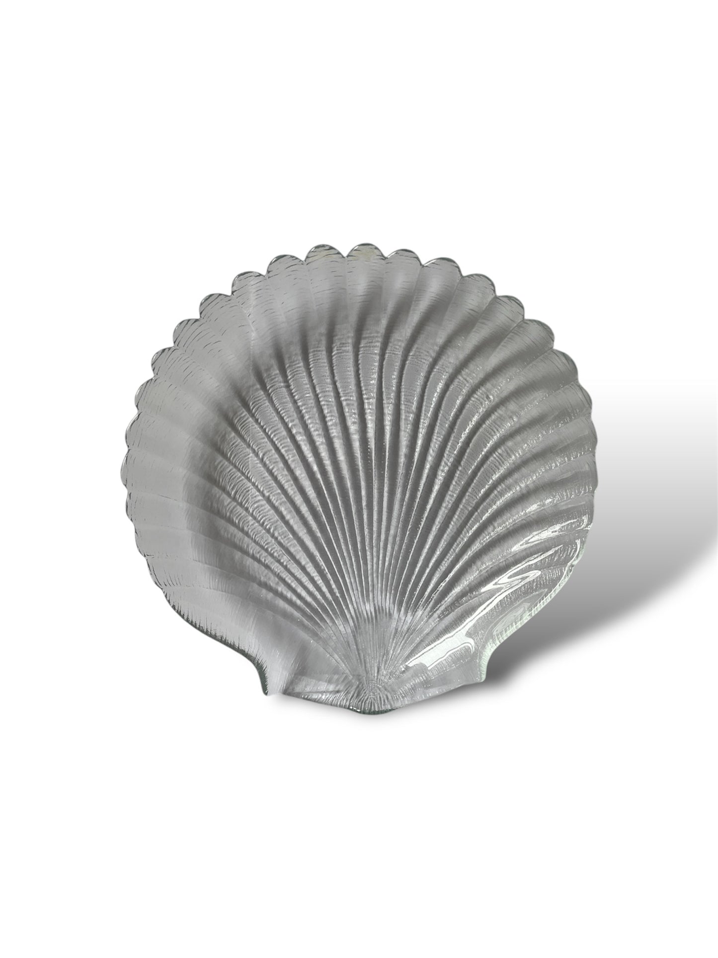4 assiettes à dessert coquillage en verre