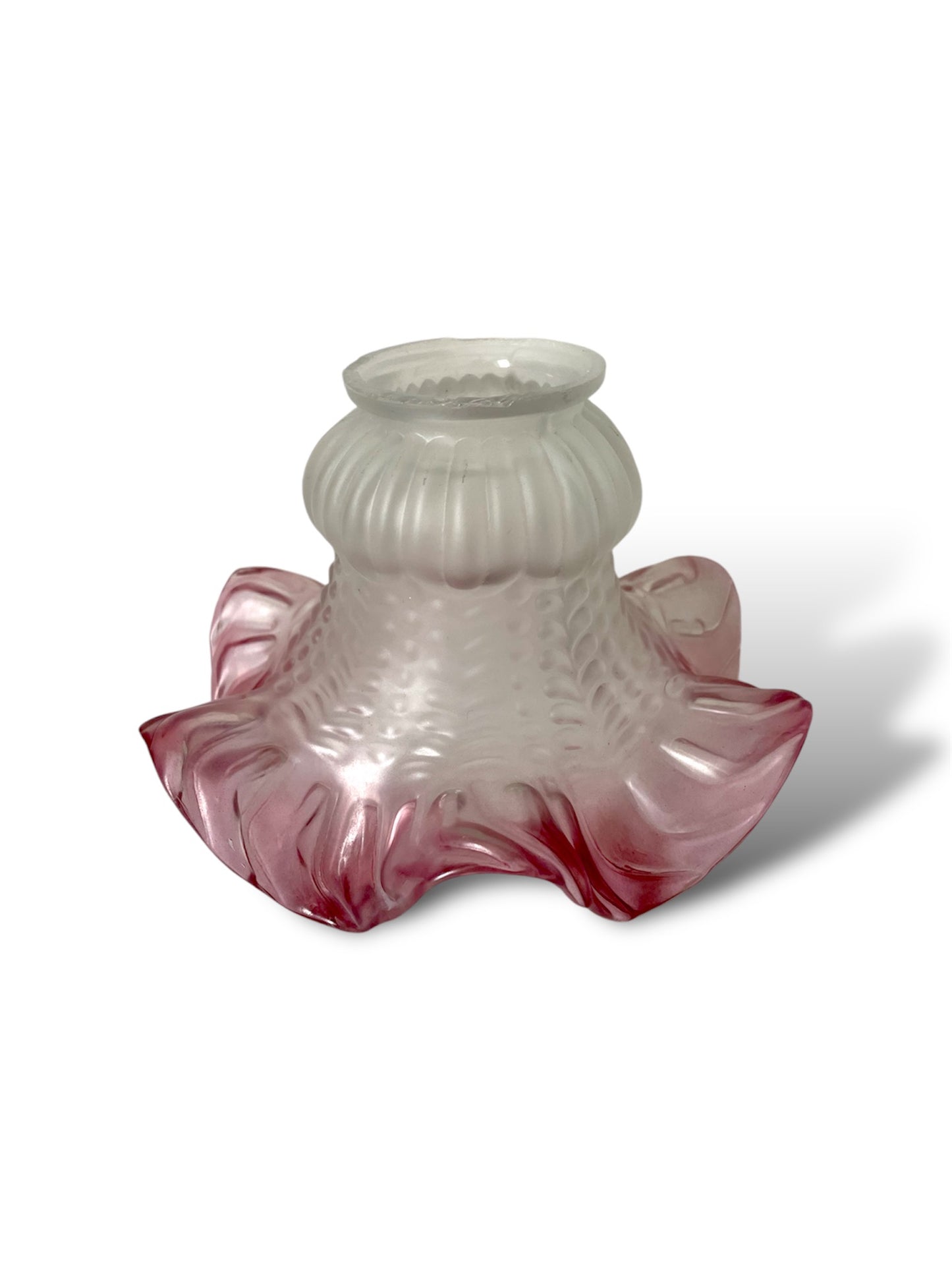 Abat-jour tulipe en verre à bord mauve