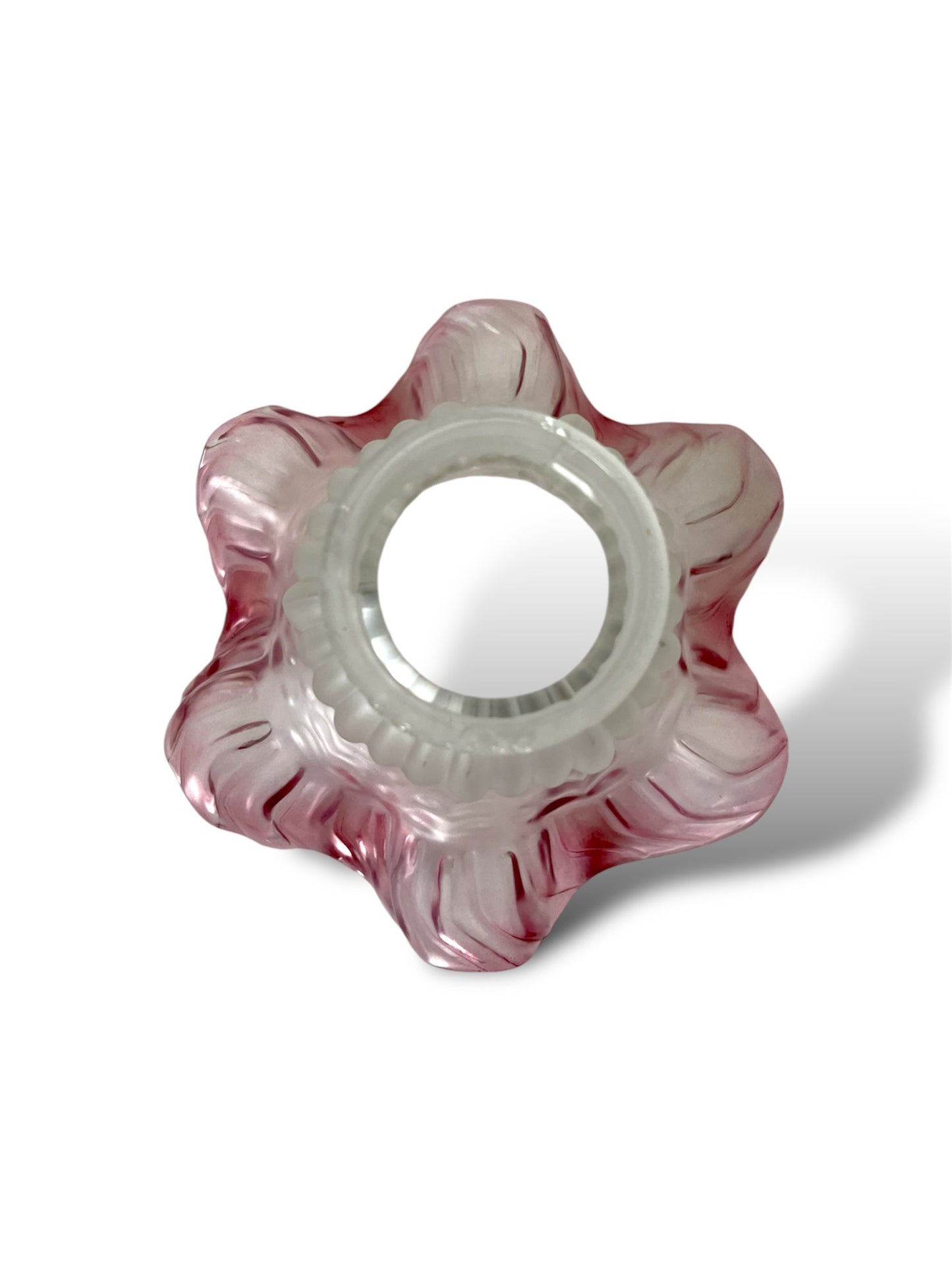 Abat-jour tulipe en verre à bord mauve