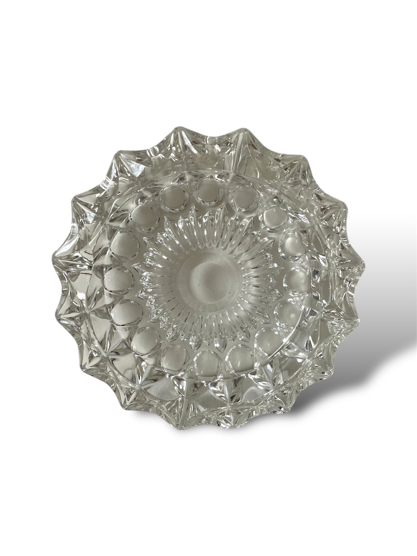 Cendrier rond en verre transparent