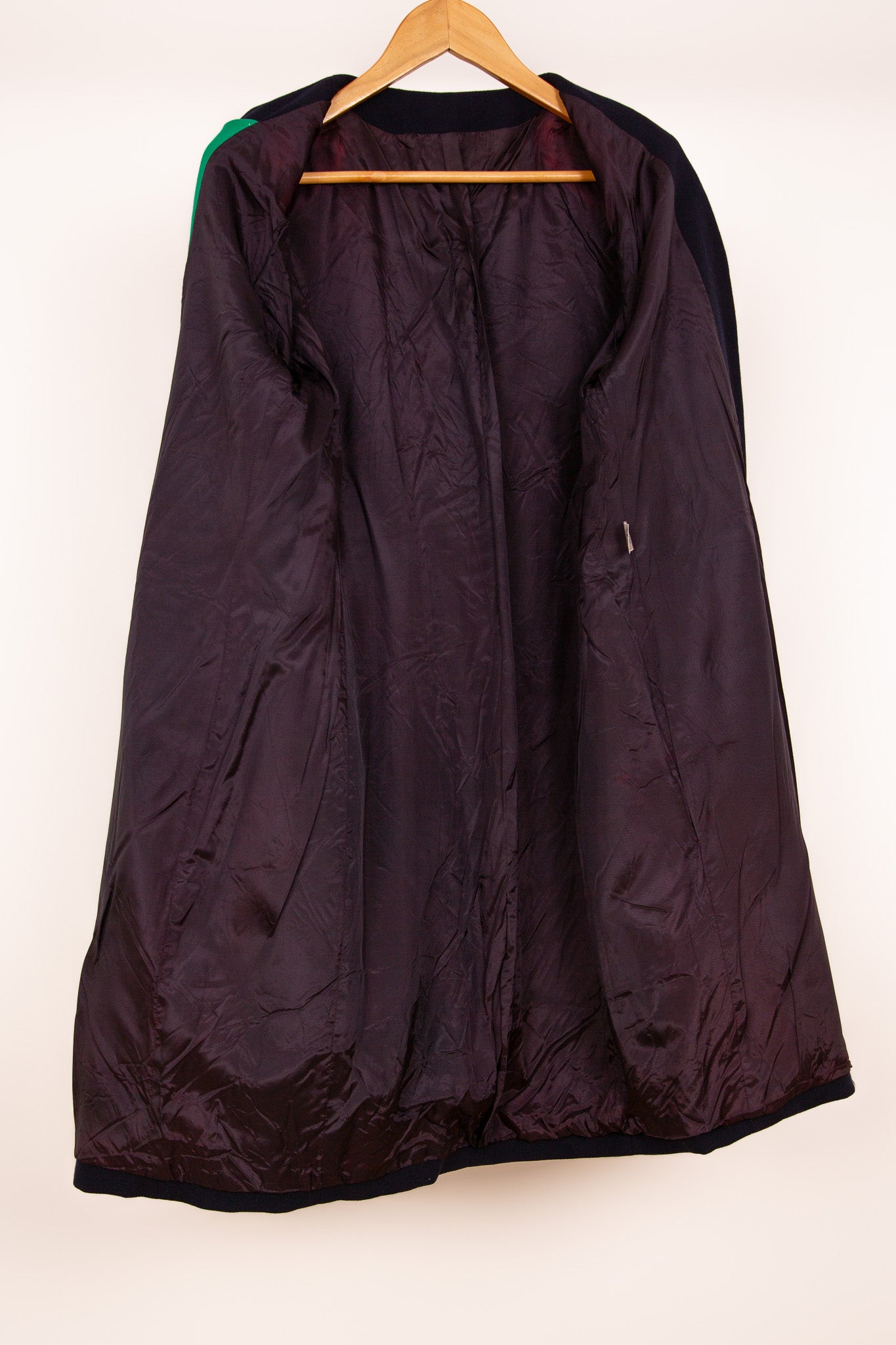 Robe bleue marine avec doublure verte 38