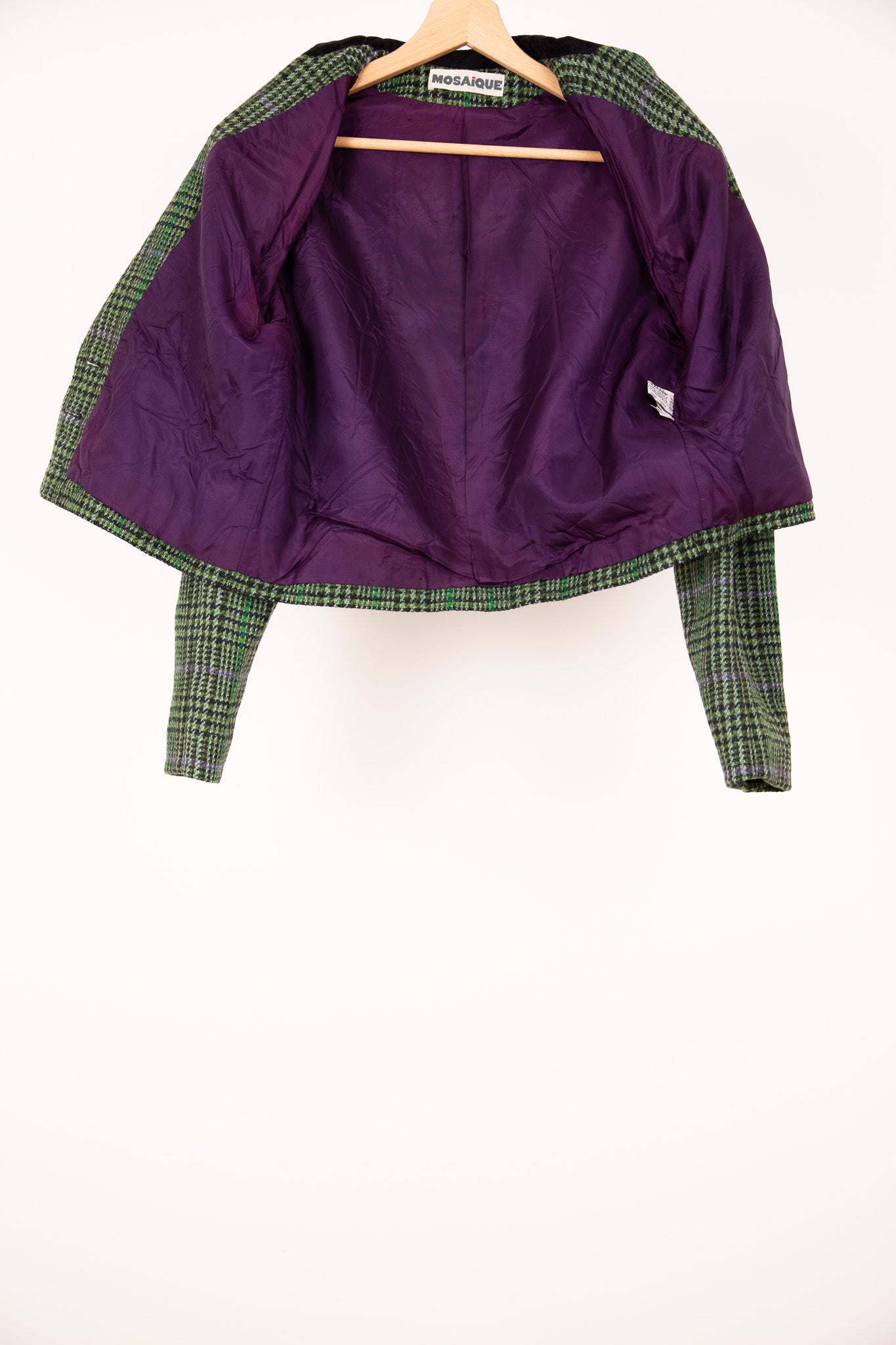 Blazer court à carreaux Mosaïque 40