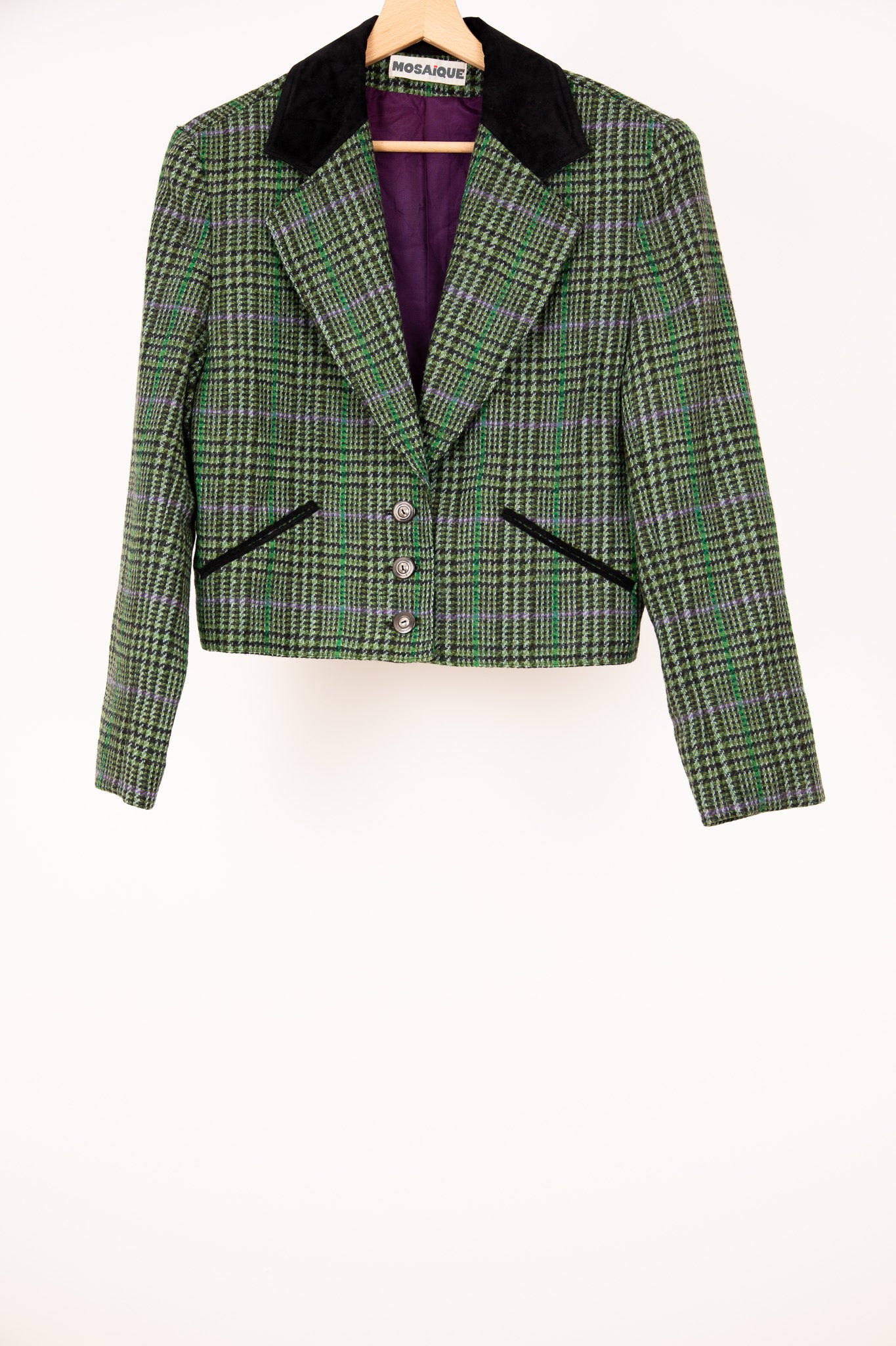 Blazer court à carreaux Mosaïque 40