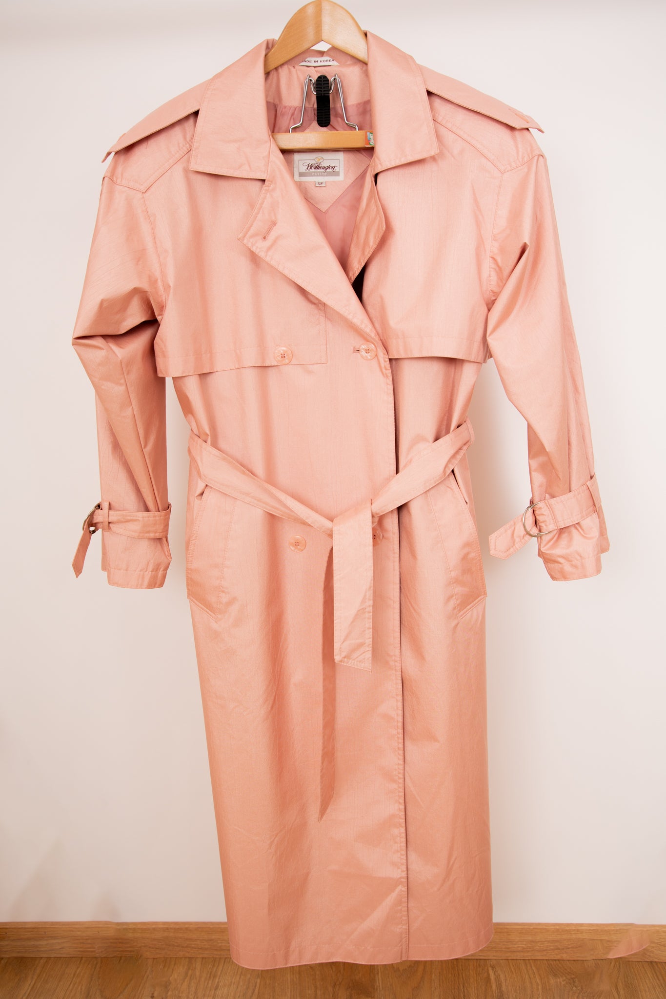 Trench-coat rose irisé 42