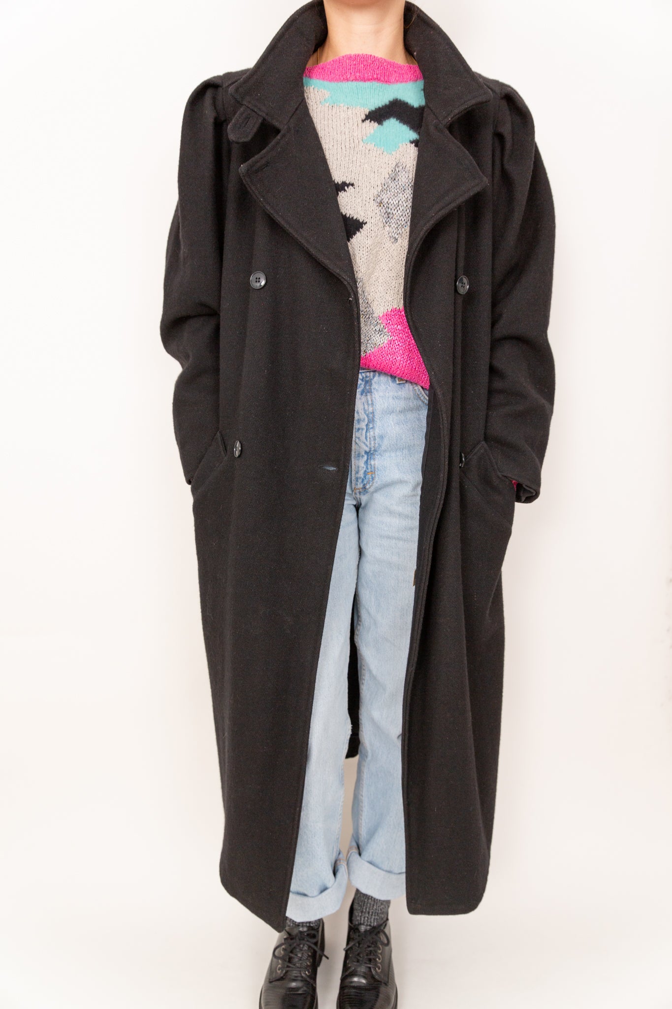 Manteau en laine noir 40