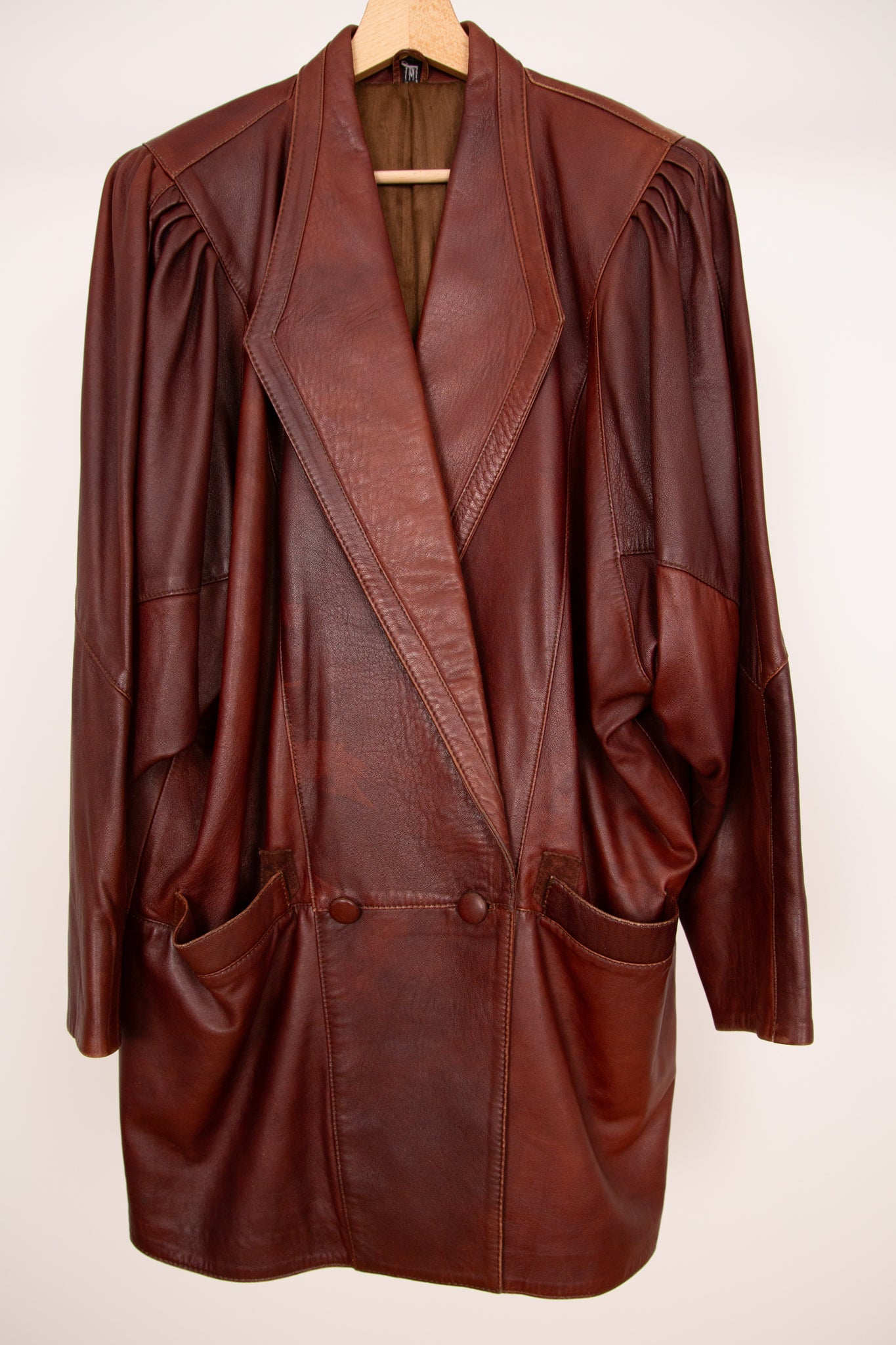 Veste en cuir cognac 40