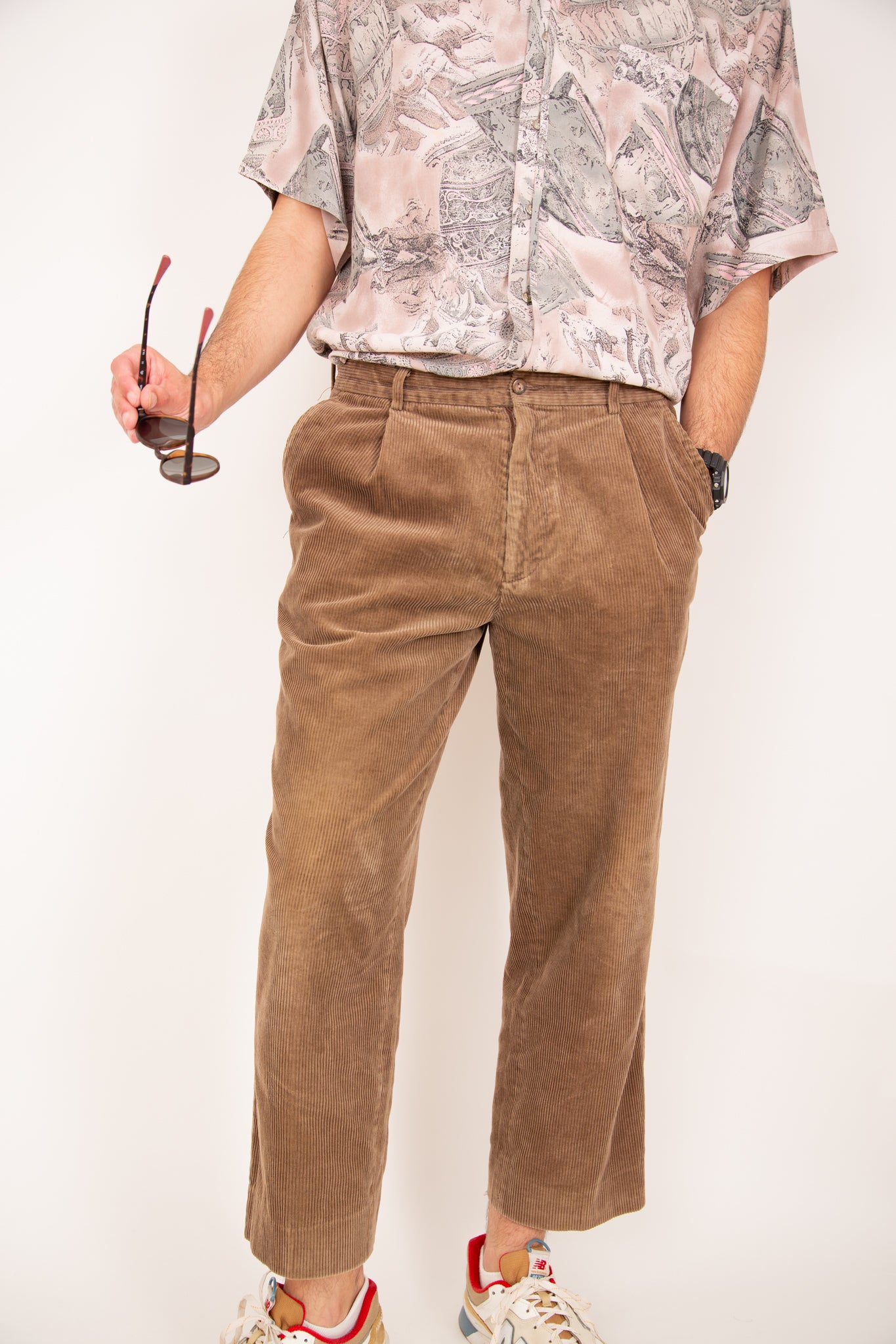 Pantalon marron velours côtelé 46