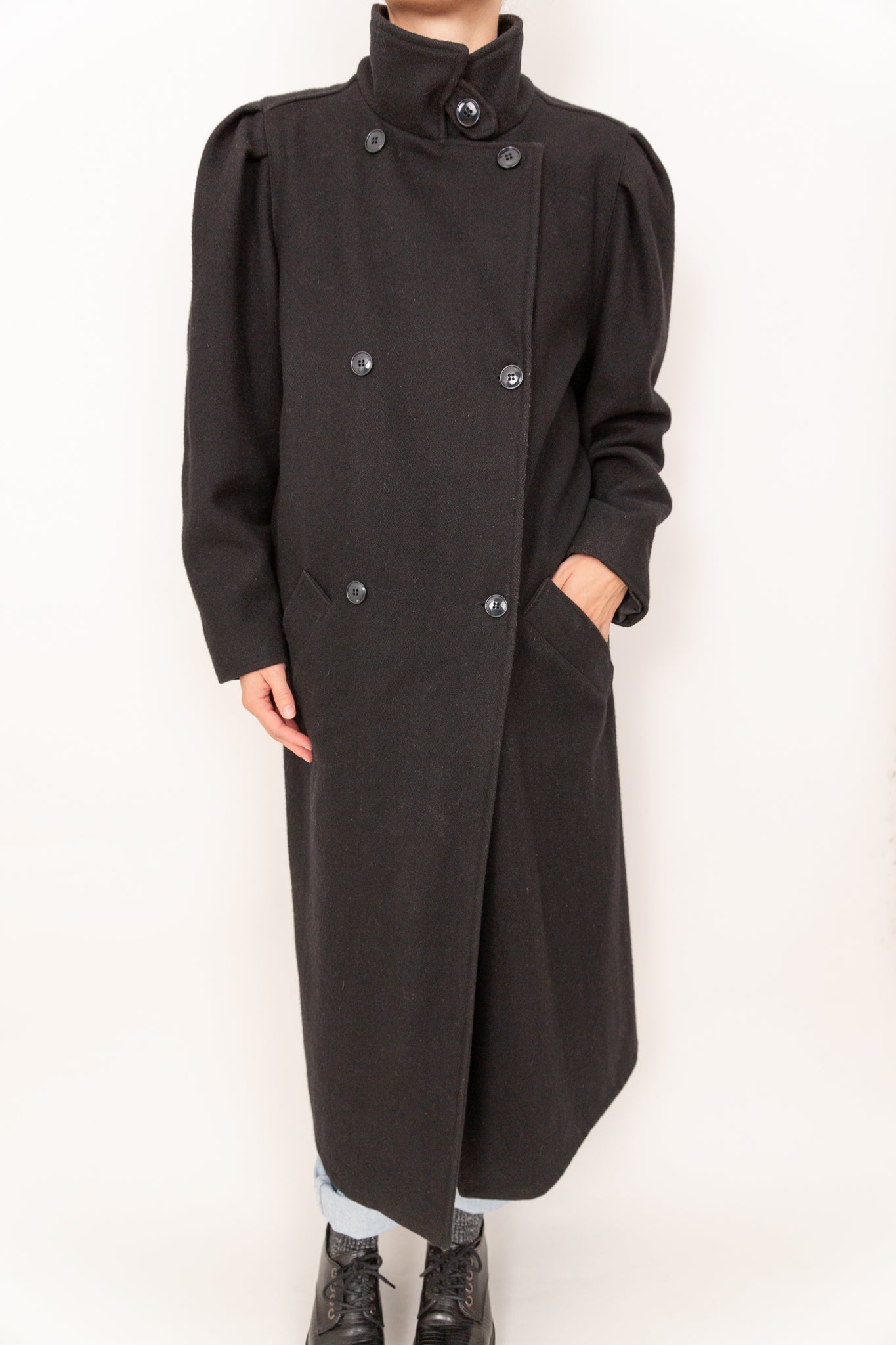 Manteau en laine noir 40