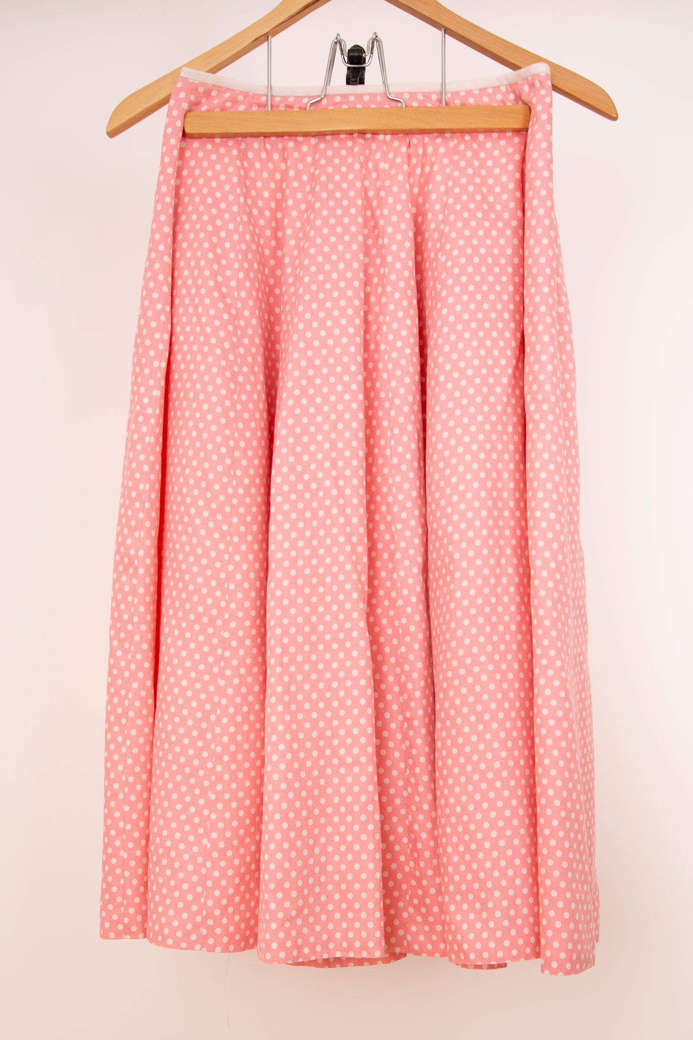 Jupe rose à pois blancs 38
