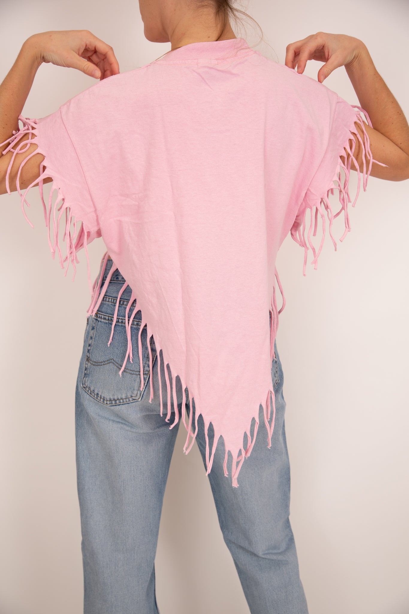 T-shirt plage à franges rose 36