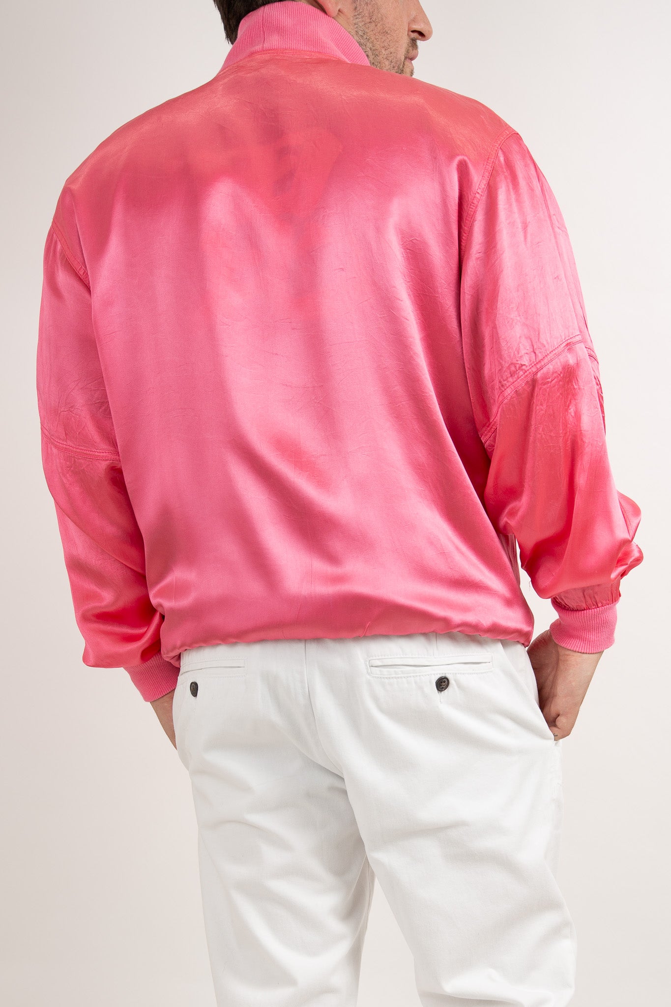 Gilet oversize rose satiné 38