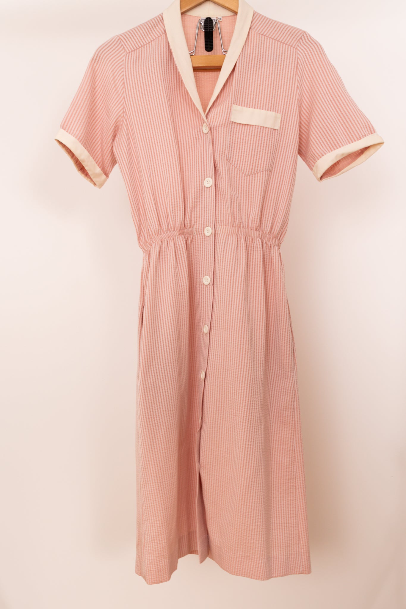 Robe-chemise rose pastel 36