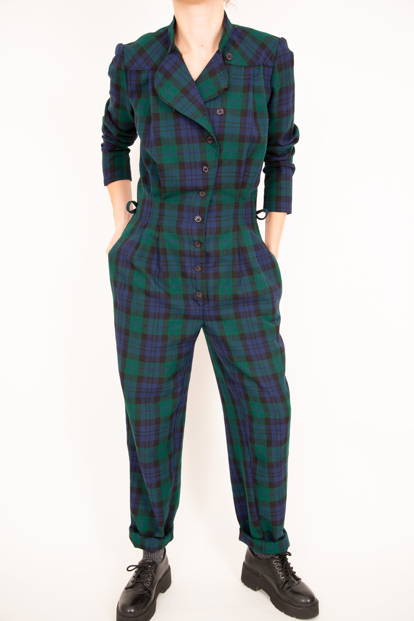 Combinaison tartan en laine 38