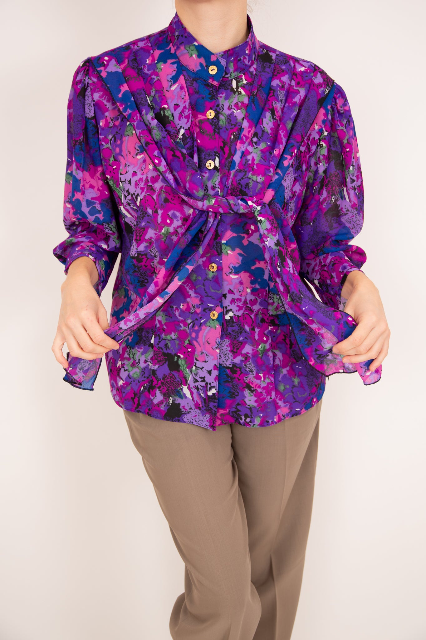 Chemisier à lavallière violet 36
