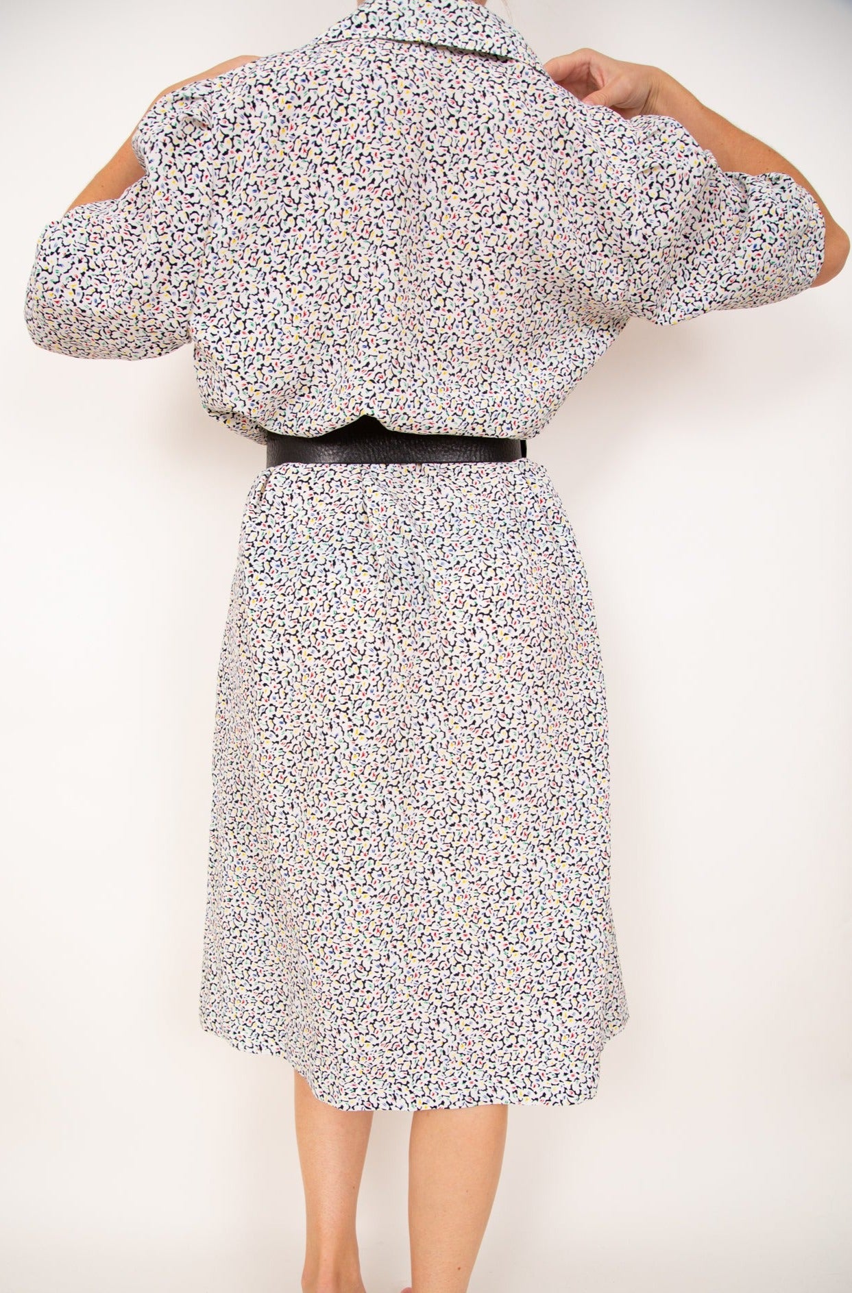 Robe-blouse blanche à fleurs 44