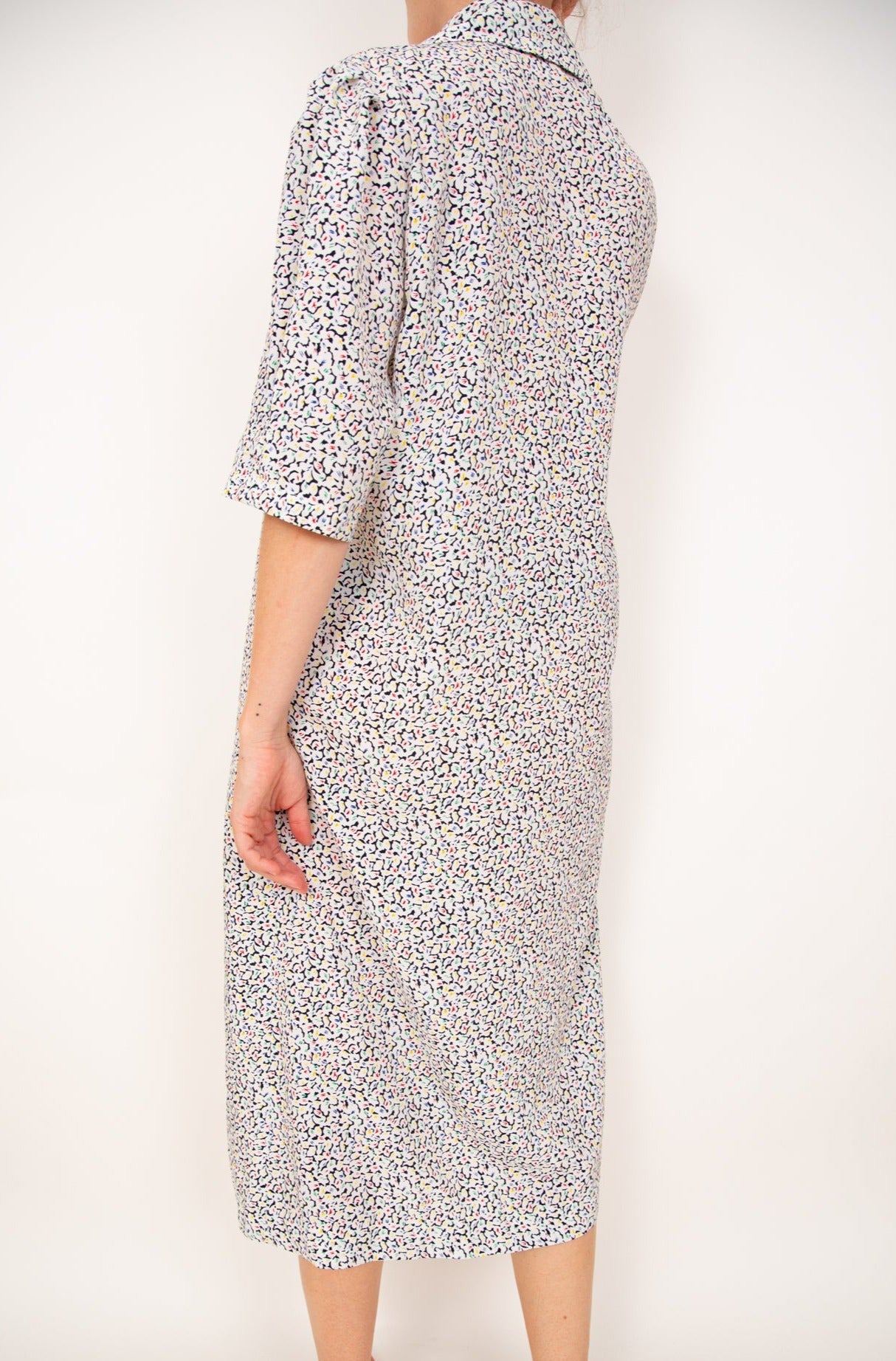 Robe-blouse blanche à fleurs 44