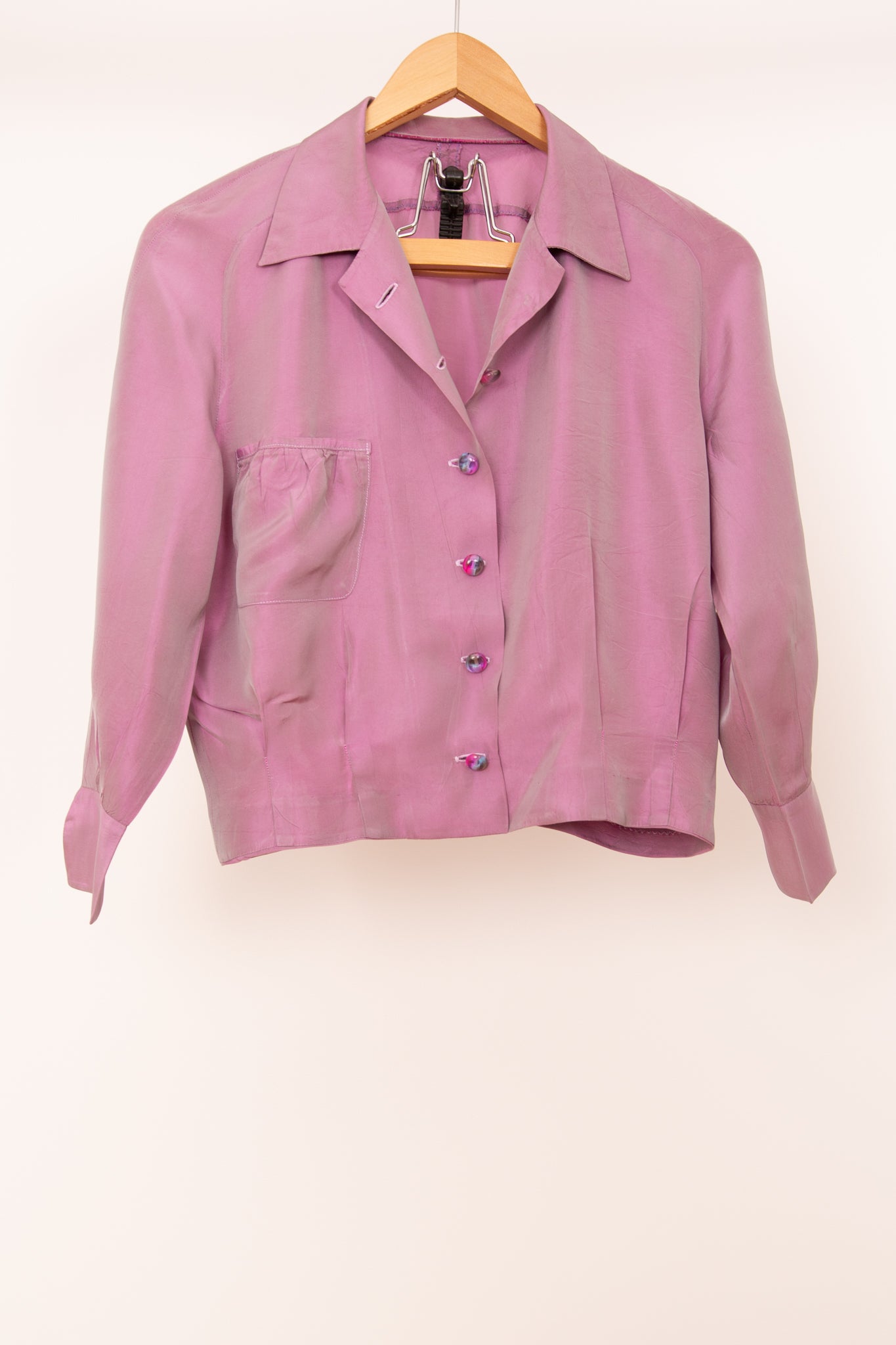 Chemisier mauve en soie 38