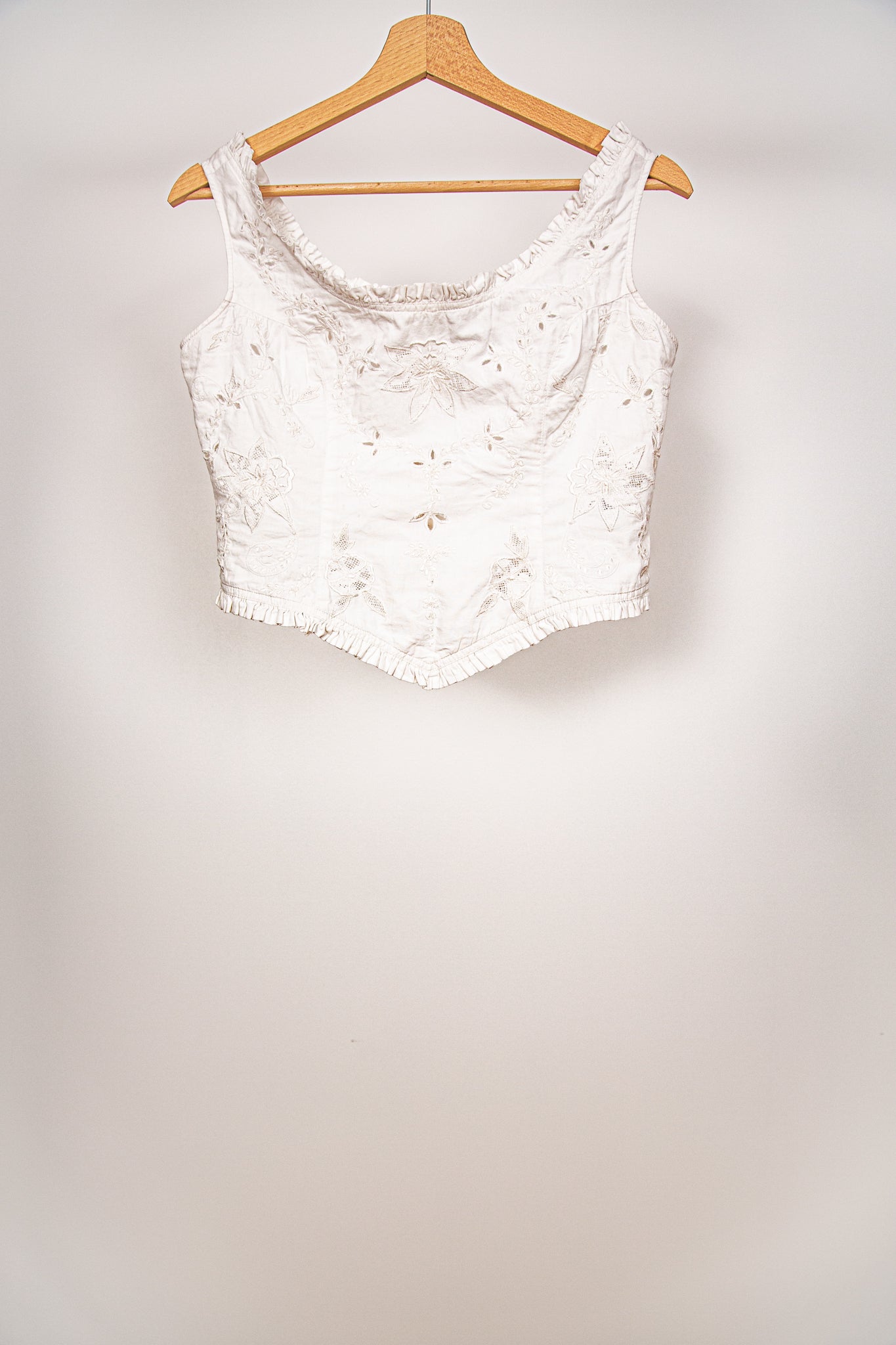 Corset blanc broderie anglaise 38