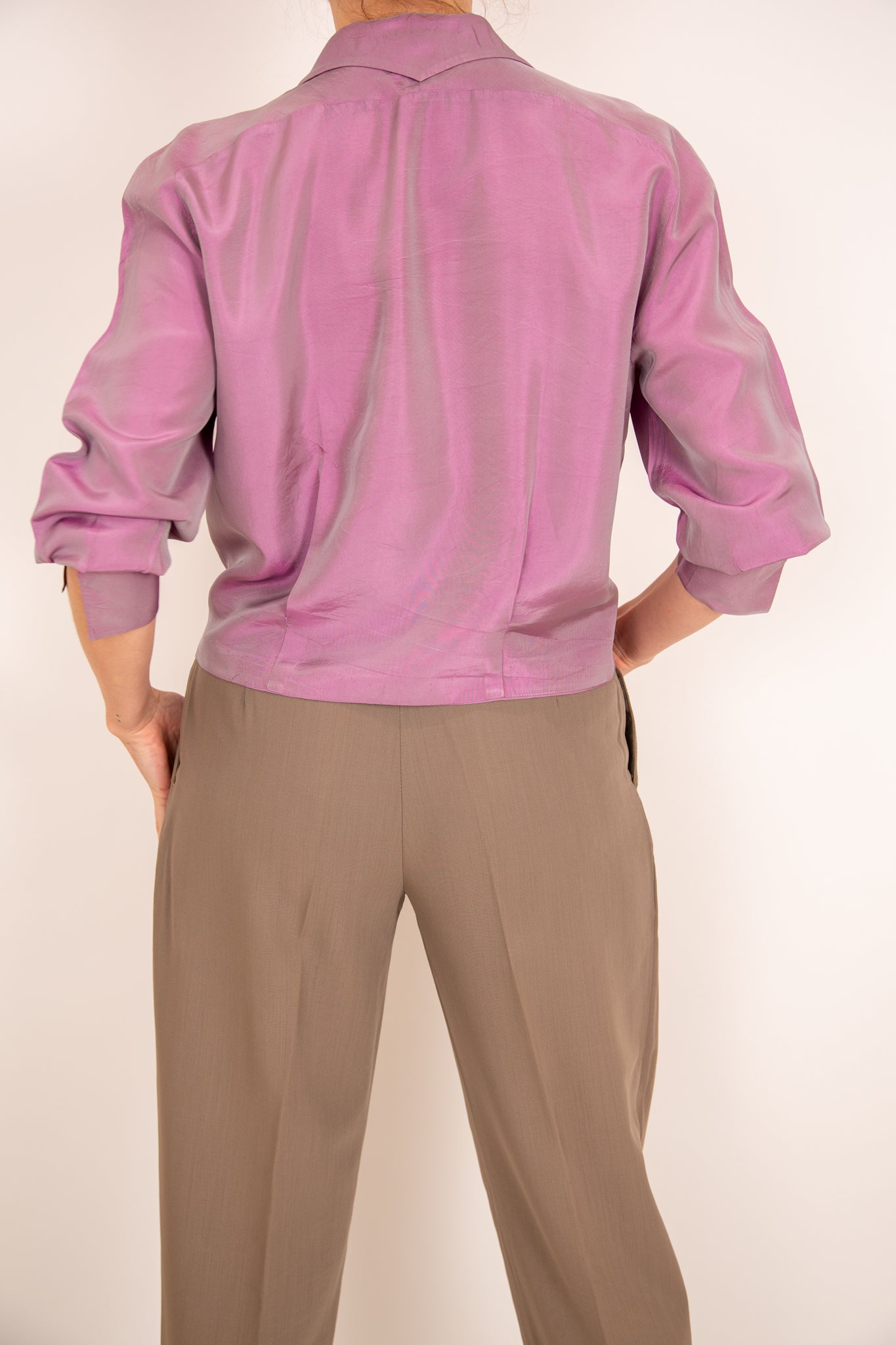 Chemisier mauve en soie 38