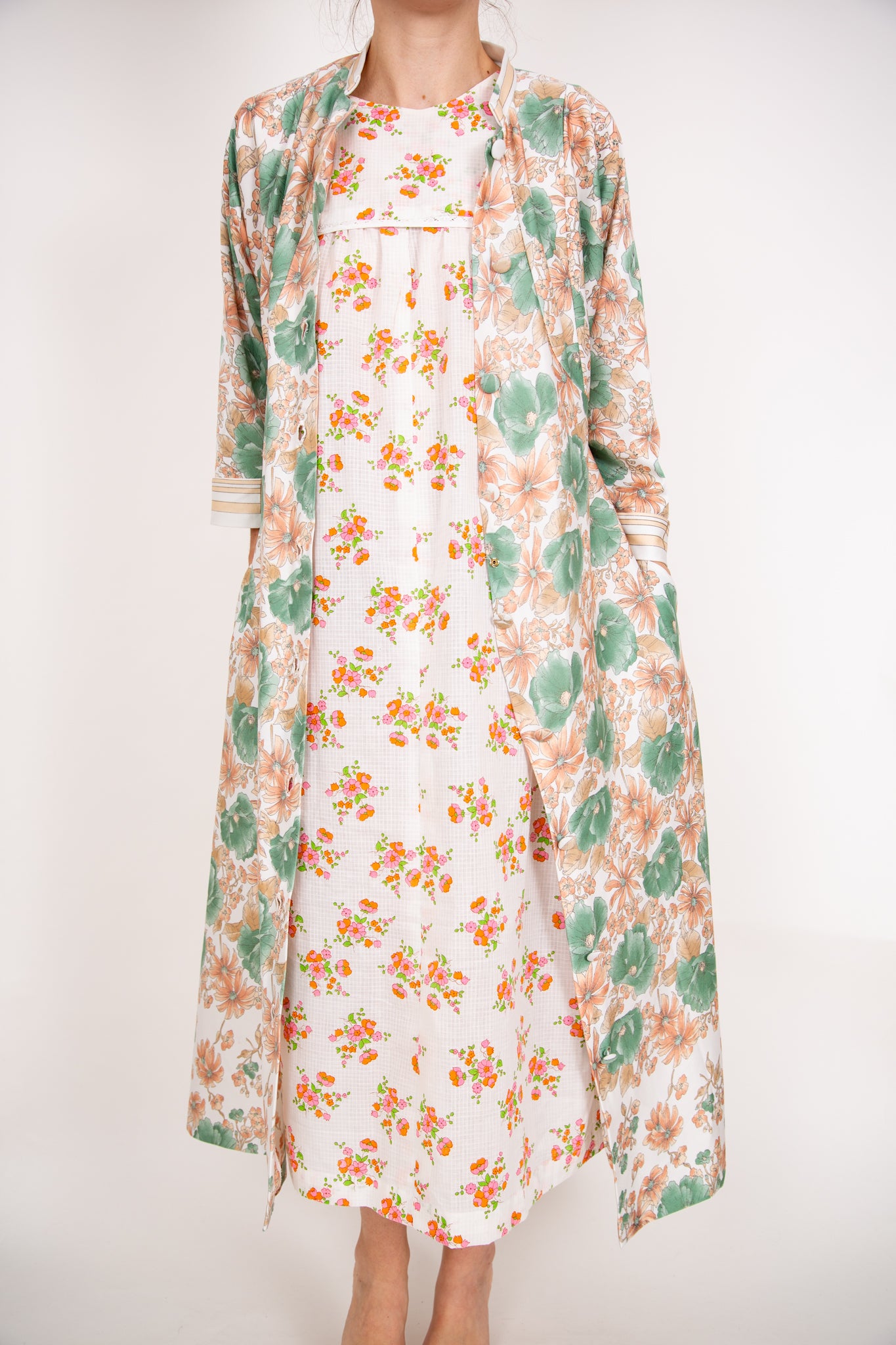 Robe de nuit blanche à fleurs 40