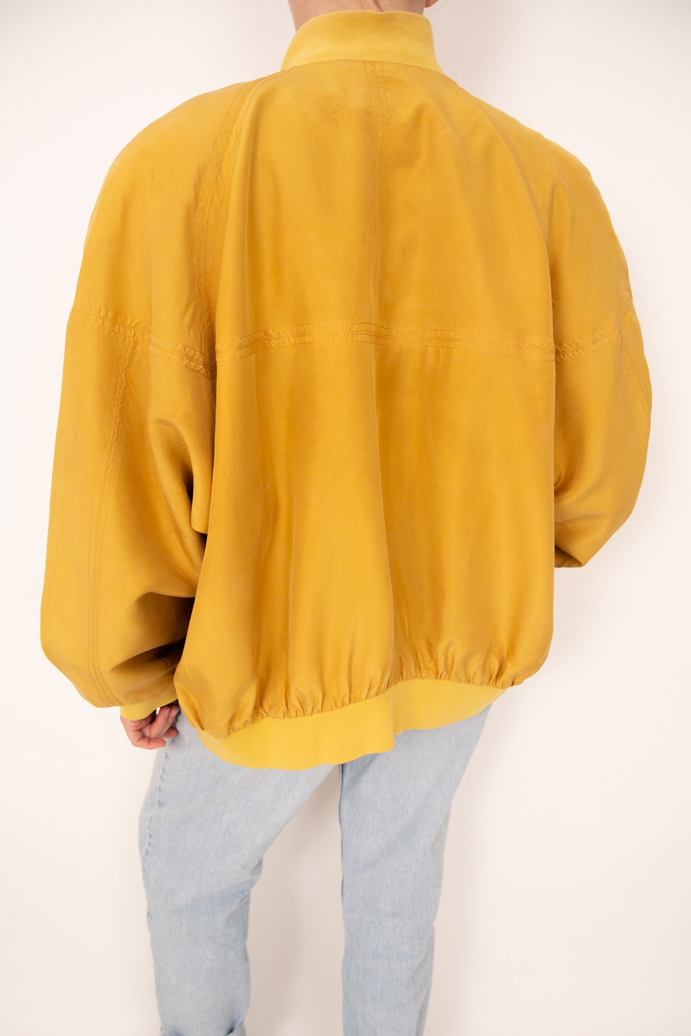 Blouson en soie moutarde 36