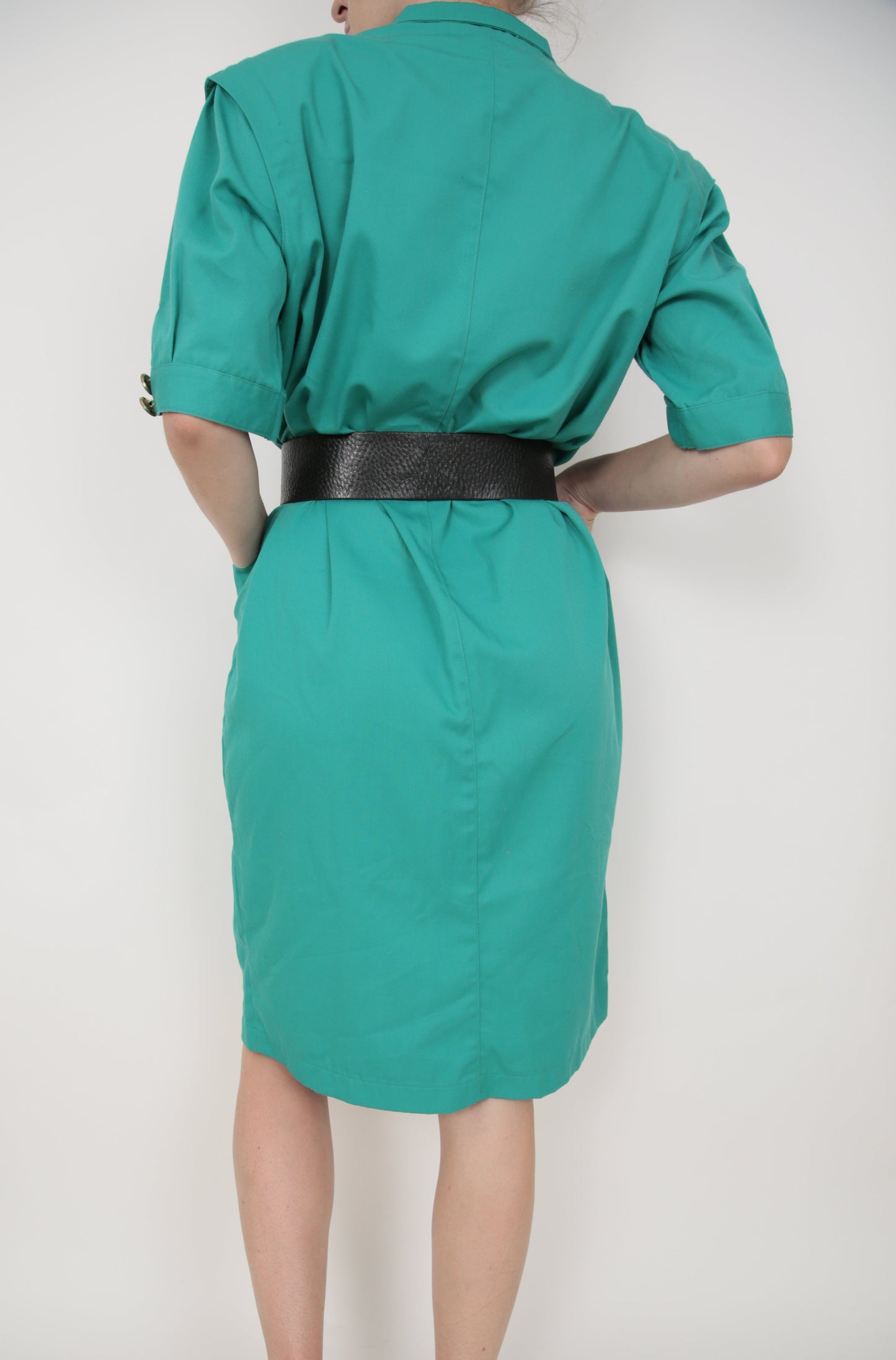Robe à épaulettes turquoise 40