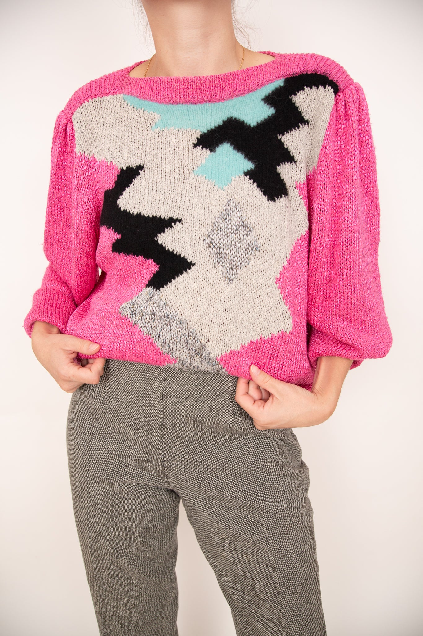 Tricot rose vif 42