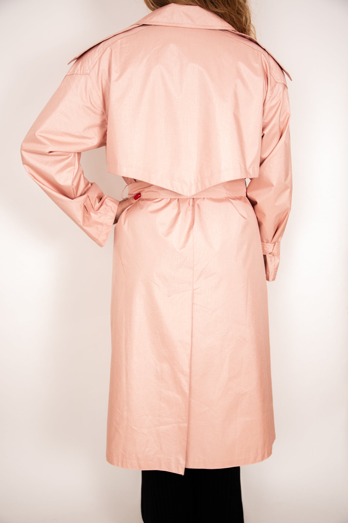 Trench-coat rose irisé 42