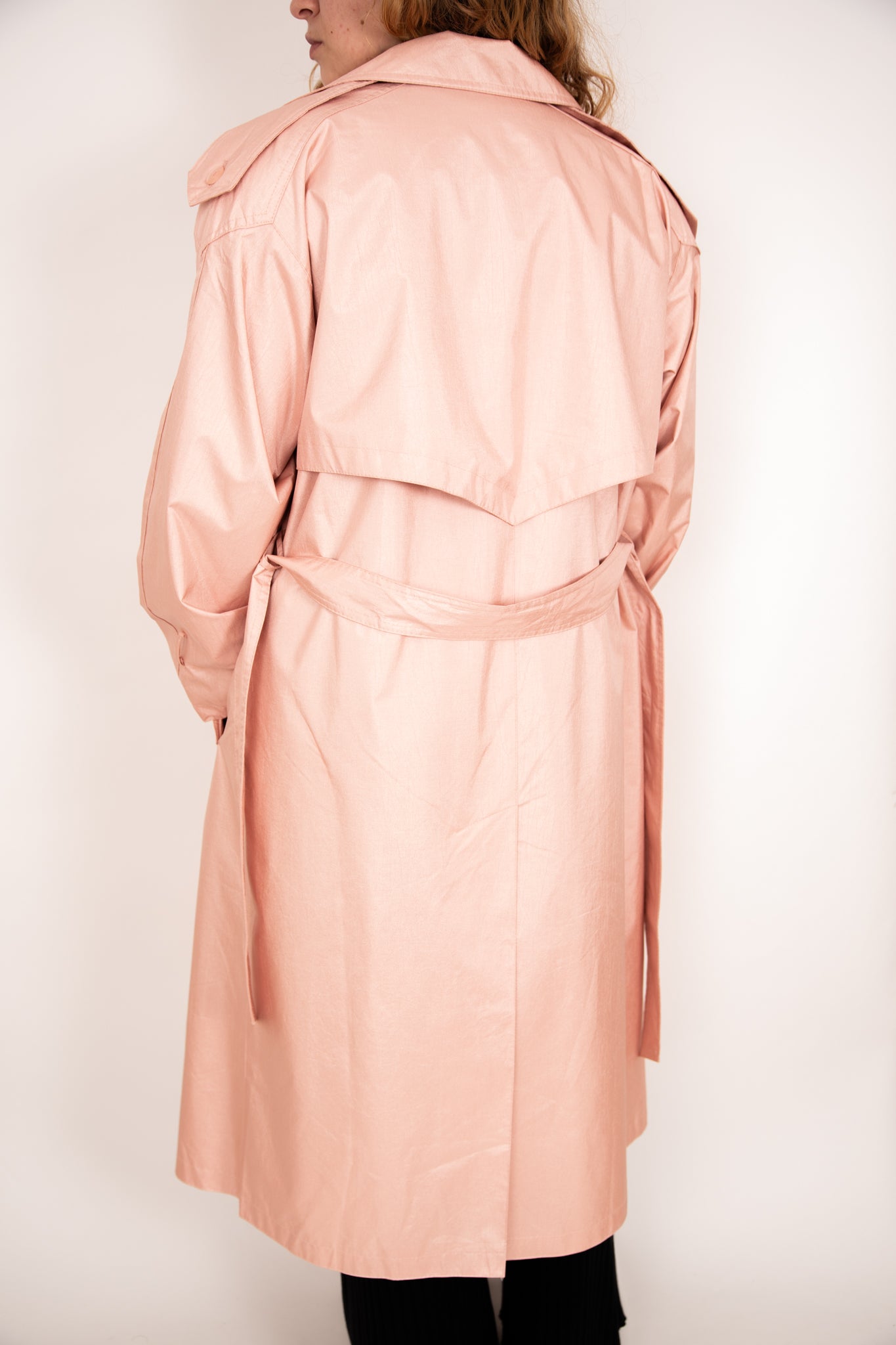 Trench-coat rose irisé 42