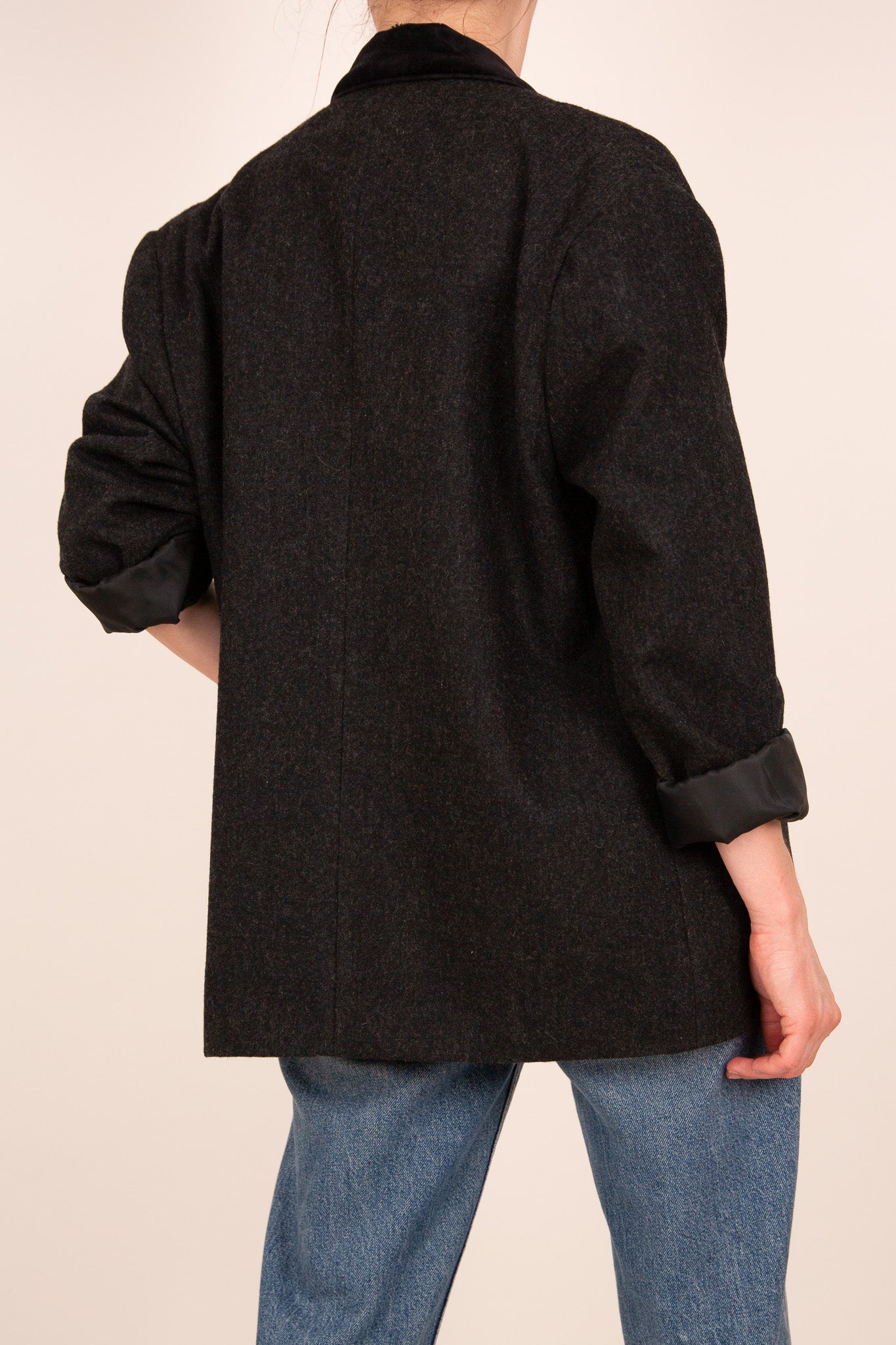 Blazer en laine gris et noir 40