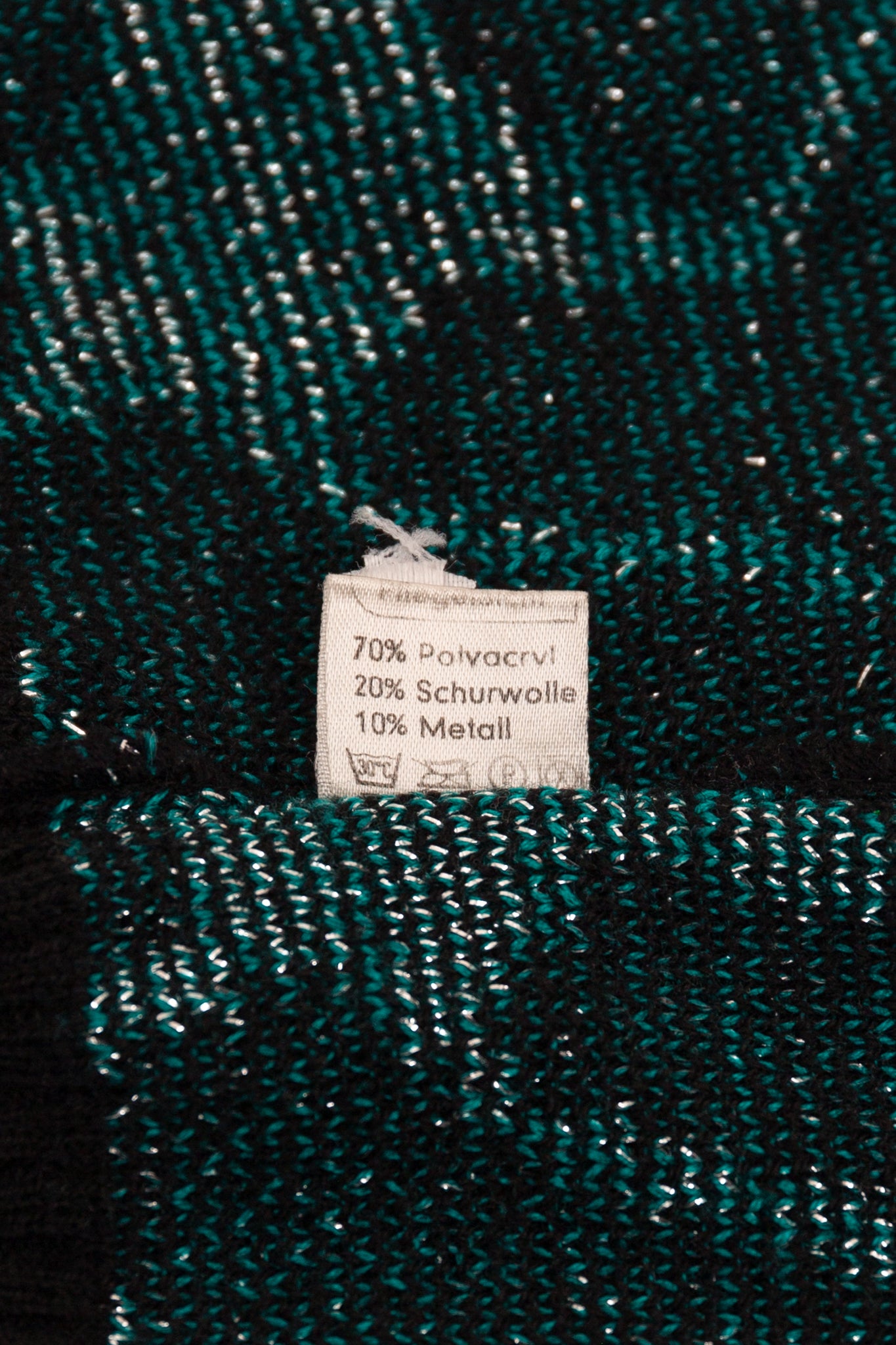 Pull sans manches noir, bleu et violet métallisés 42