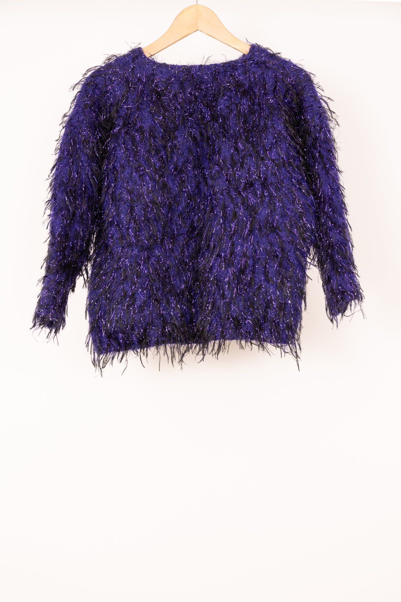 Pull violet duveteux et brillant 38